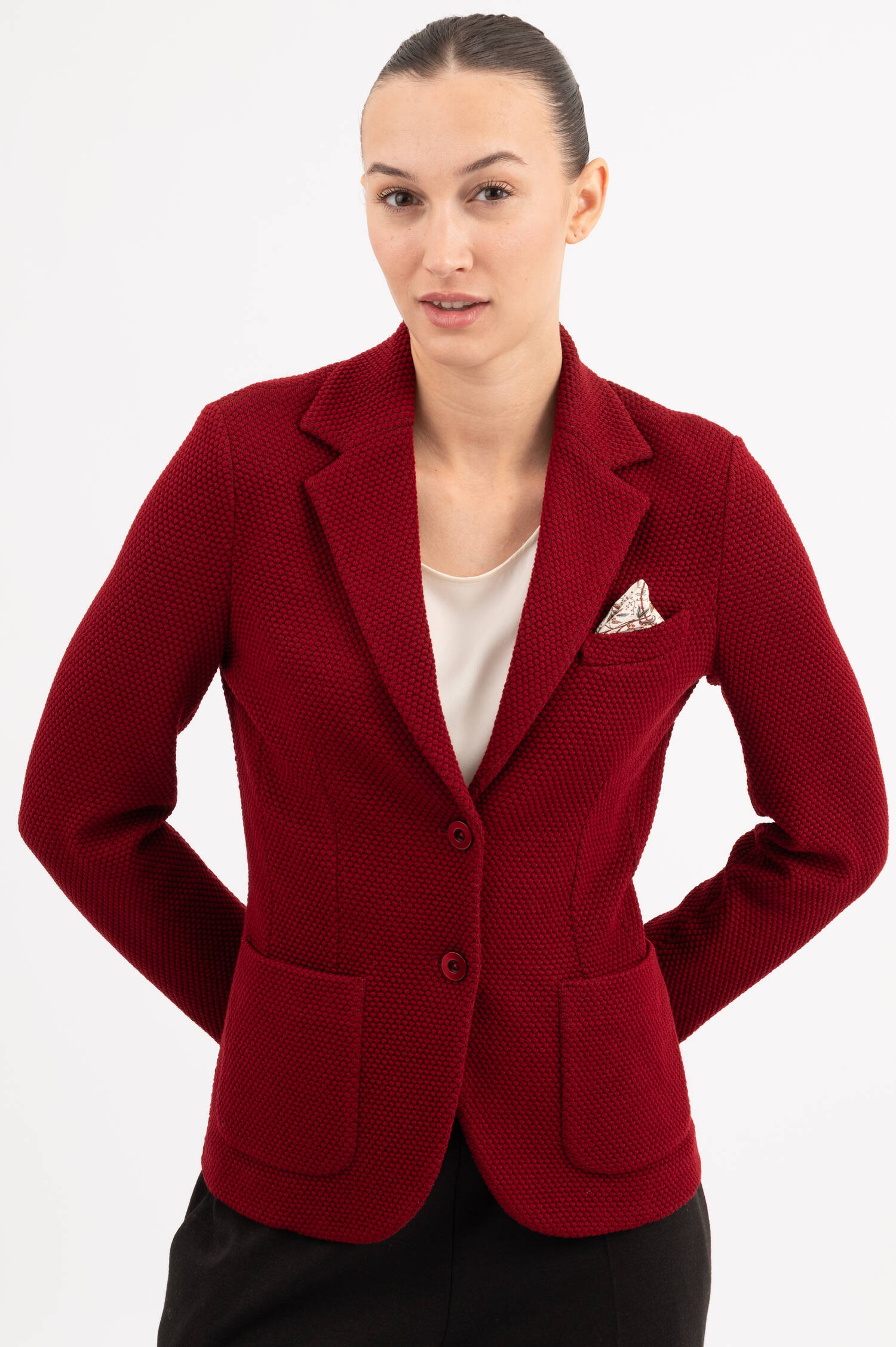 Strukturierter Blazer in Rot