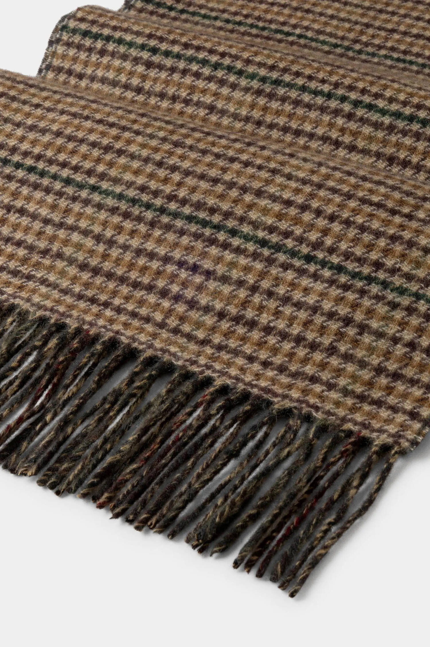 Merino-Cashmere Schal in dunkelgrün/braun kariert Merino-Cashmere Schal in dunkelgrün/braun kariert
