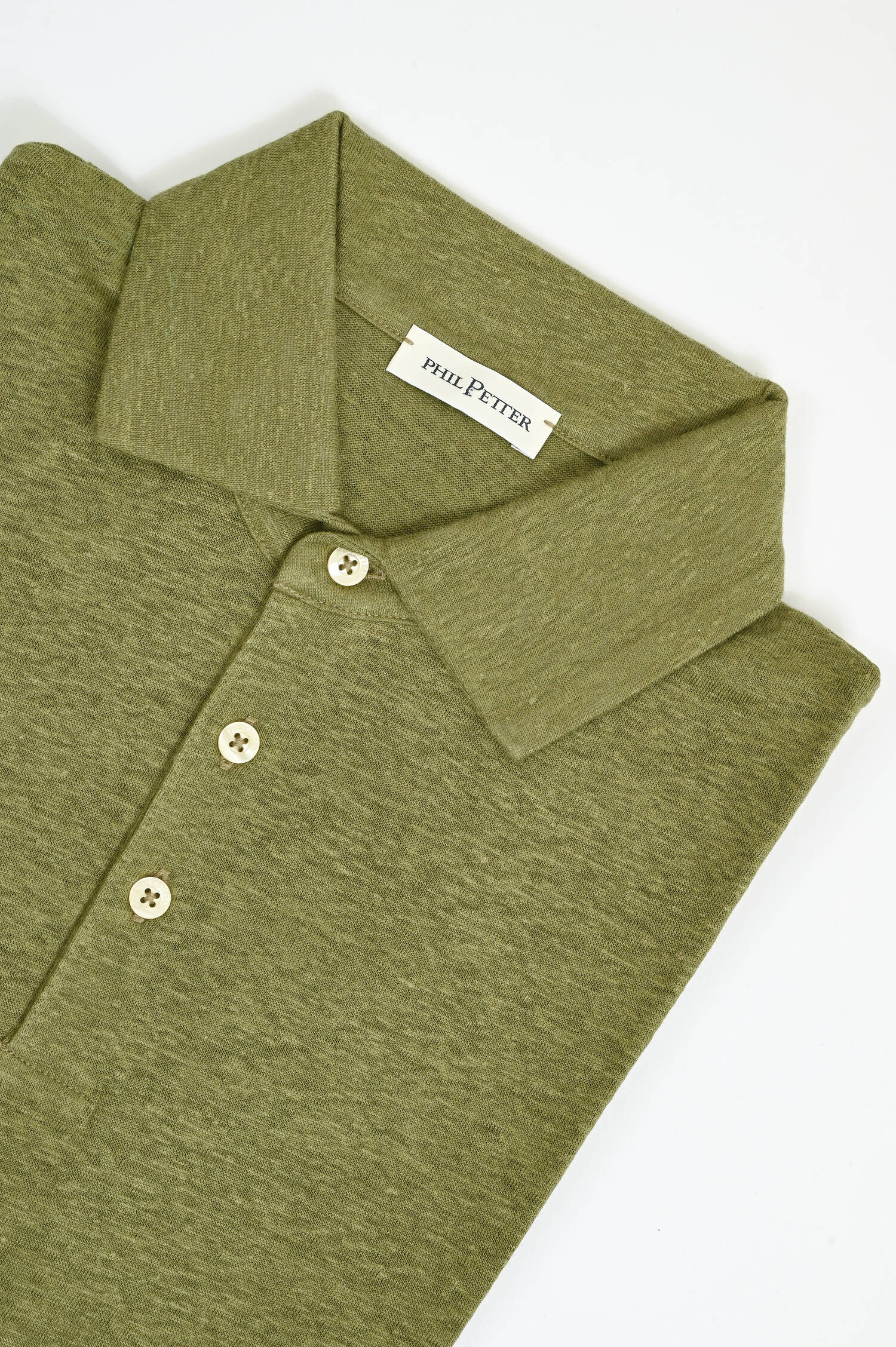 Poloshirt aus Leinen in Grün