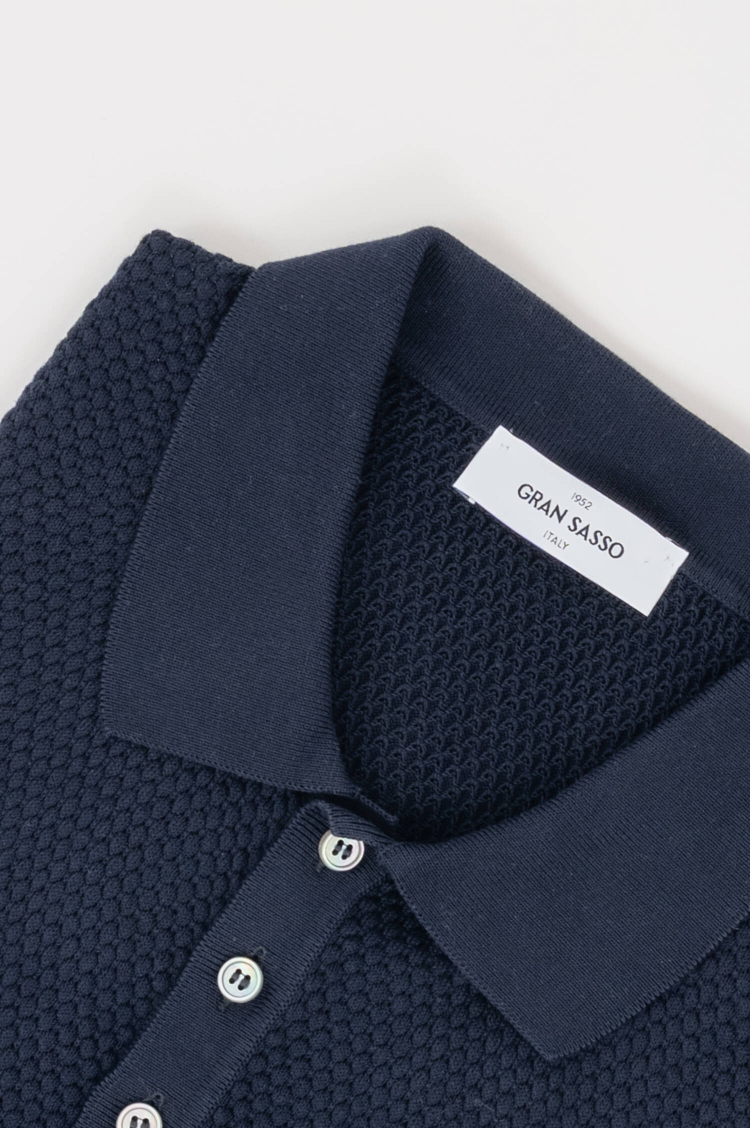 Strukturiertes Poloshirt in Navy