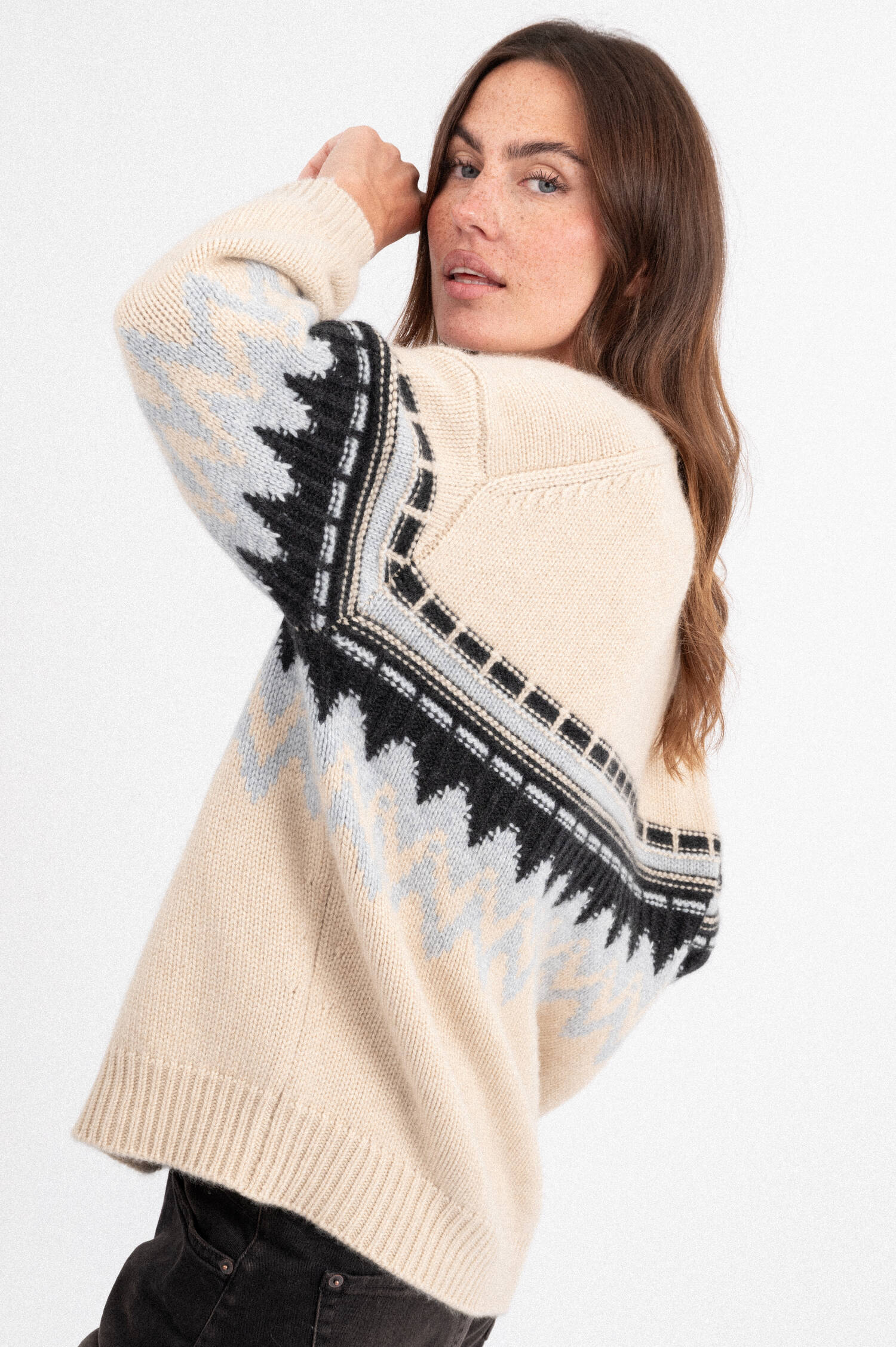 Cardigan in Beige/Hellblau/Dunkelblau Cardigan in Beige/Hellblau/Dunkelblau
