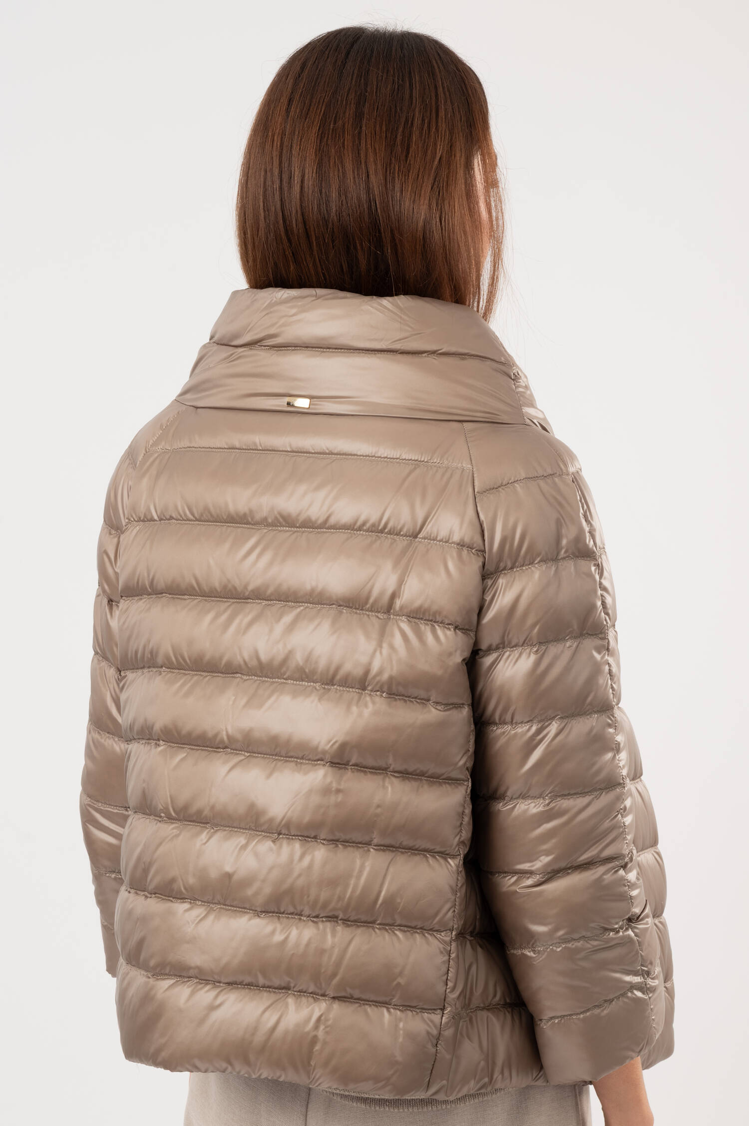 Daunenjacke mit 3/4-Arm in Taupe Daunenjacke mit 3/4-Arm in Taupe
