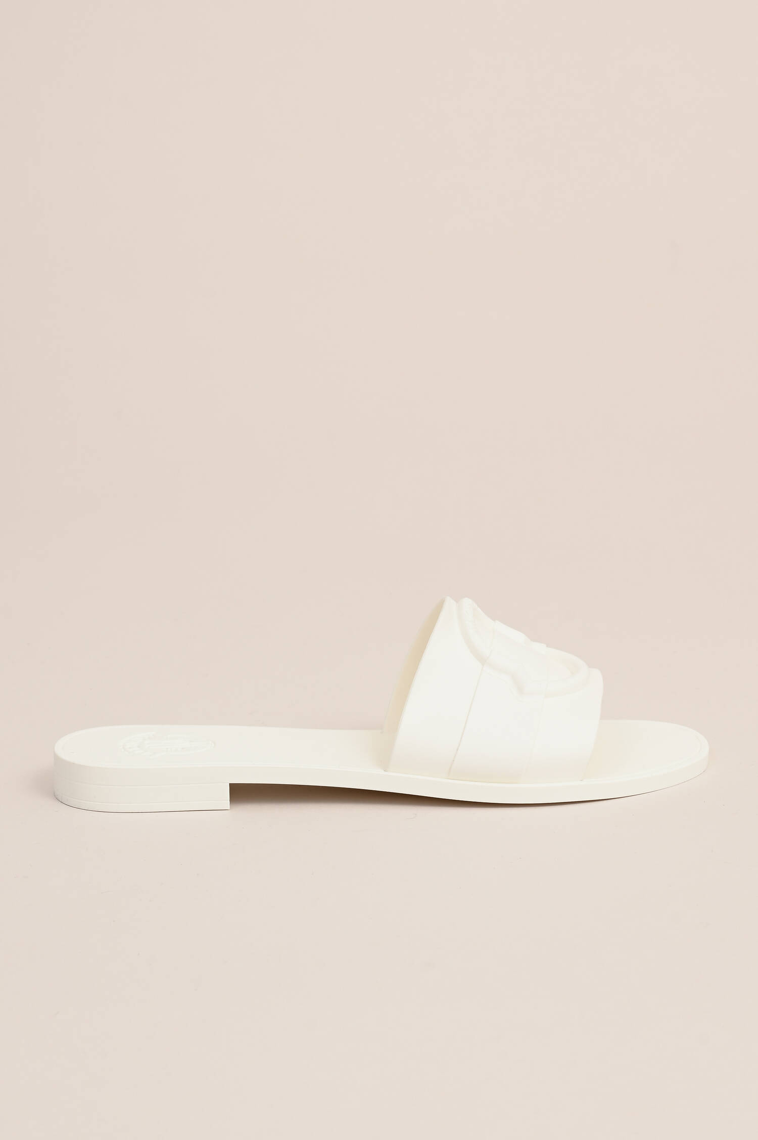 Slipper mit Ton-in-Ton-Logo in Natur Slipper mit Ton-in-Ton-Logo in Natur