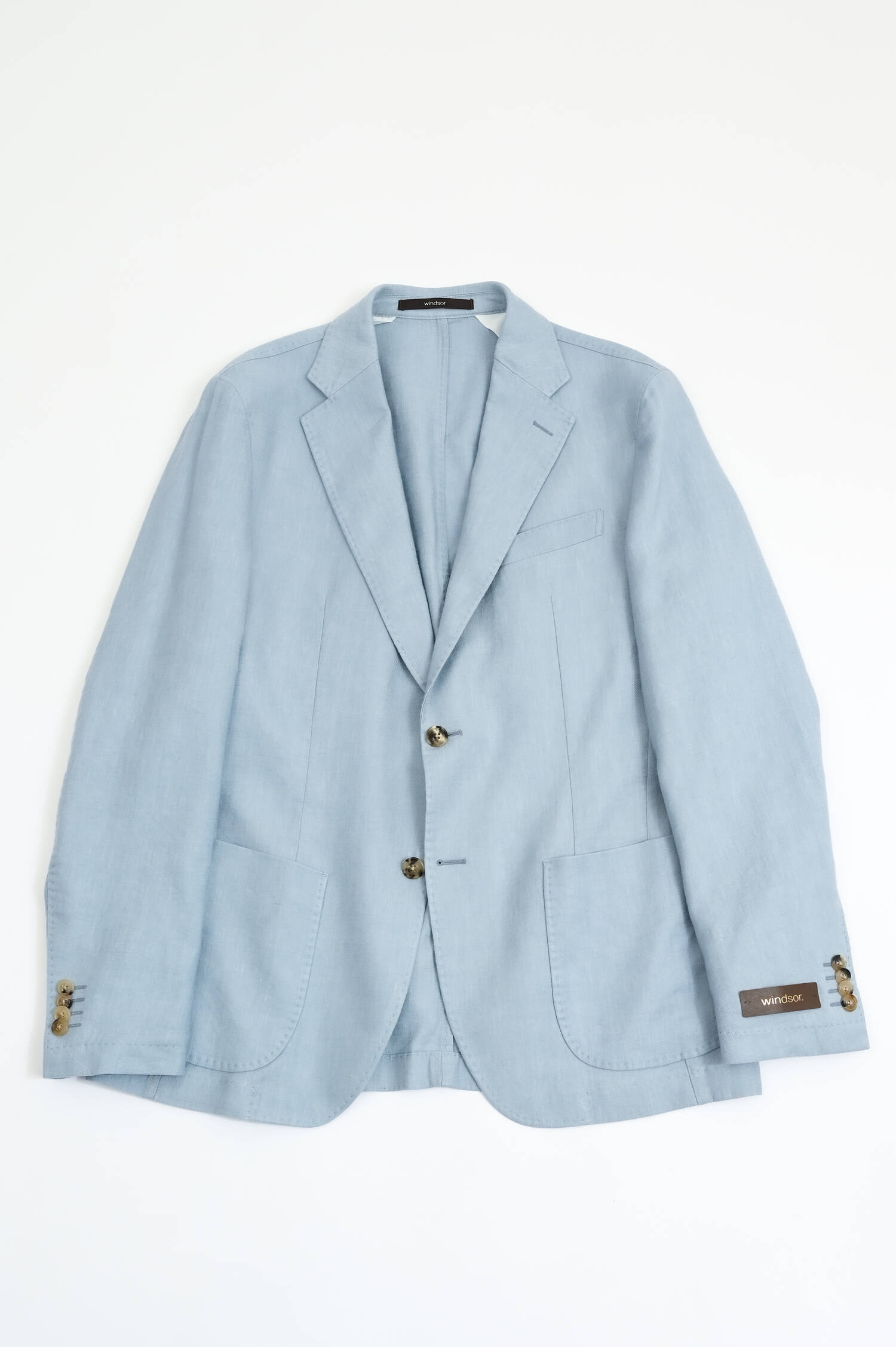 Sakko aus Leinen-Mix in Hellblau