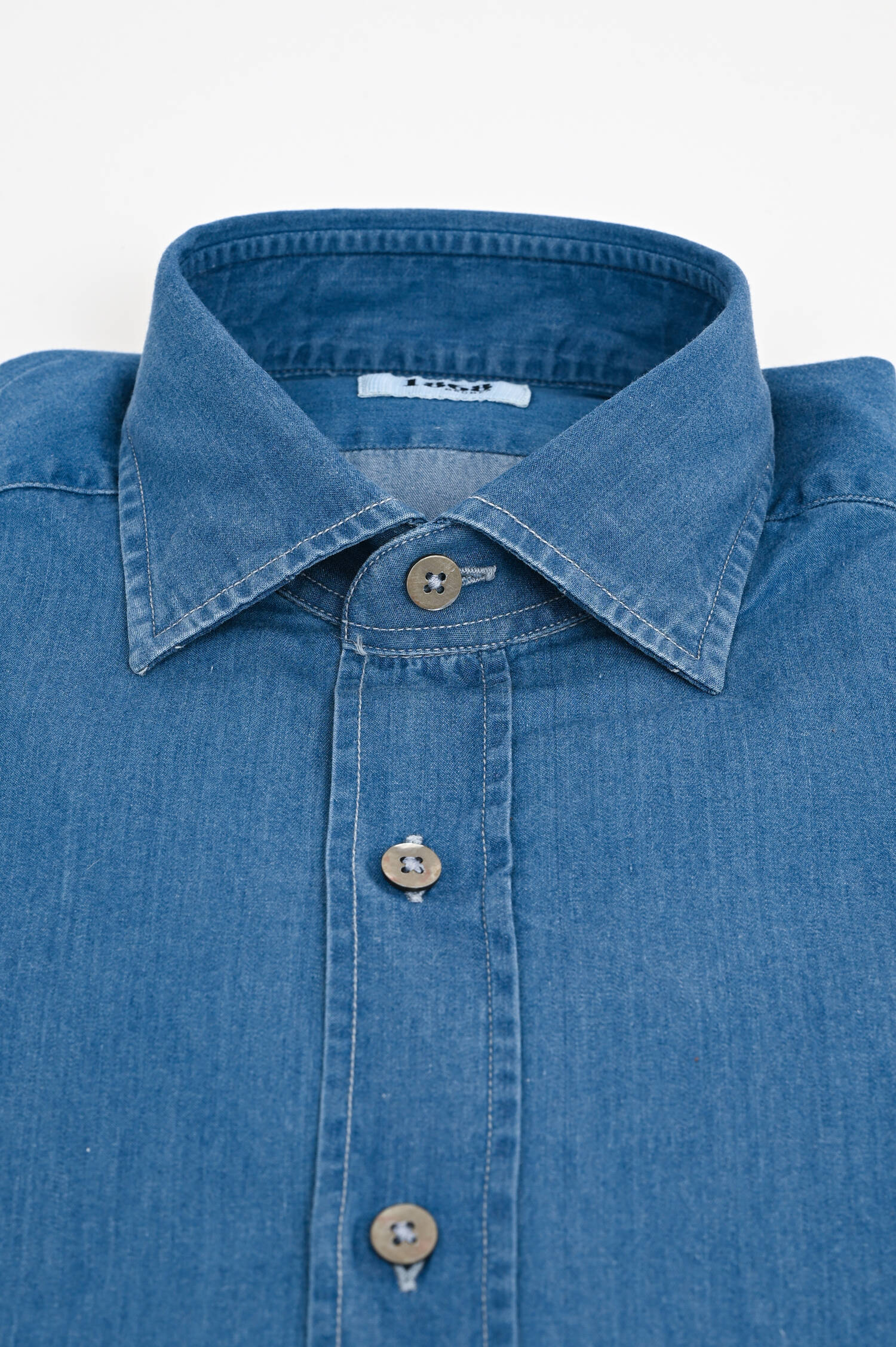 Hemd aus weichem Denim in Mittelblau