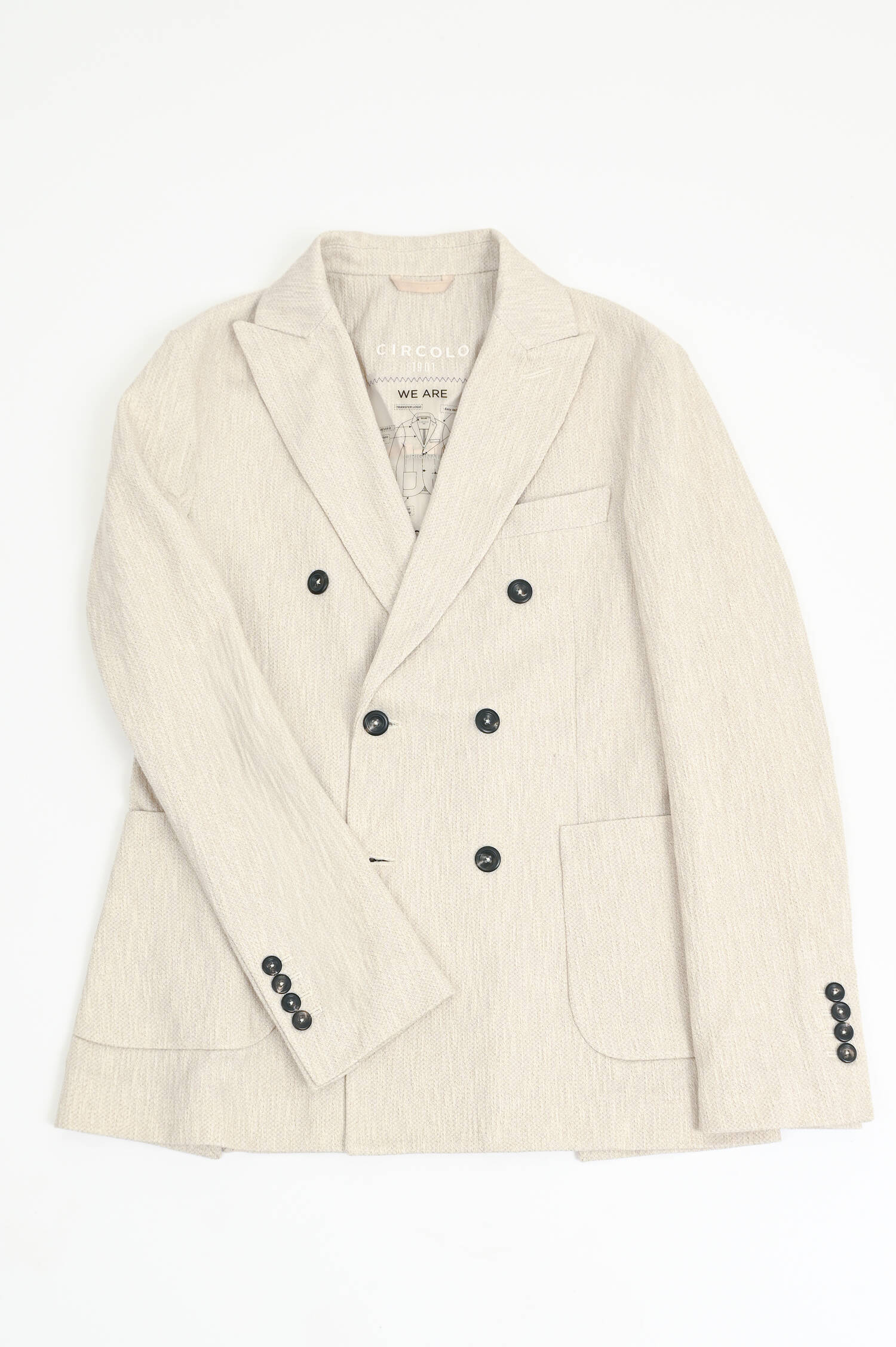 Doppelreiher Sakko aus Baumwolle in Natur