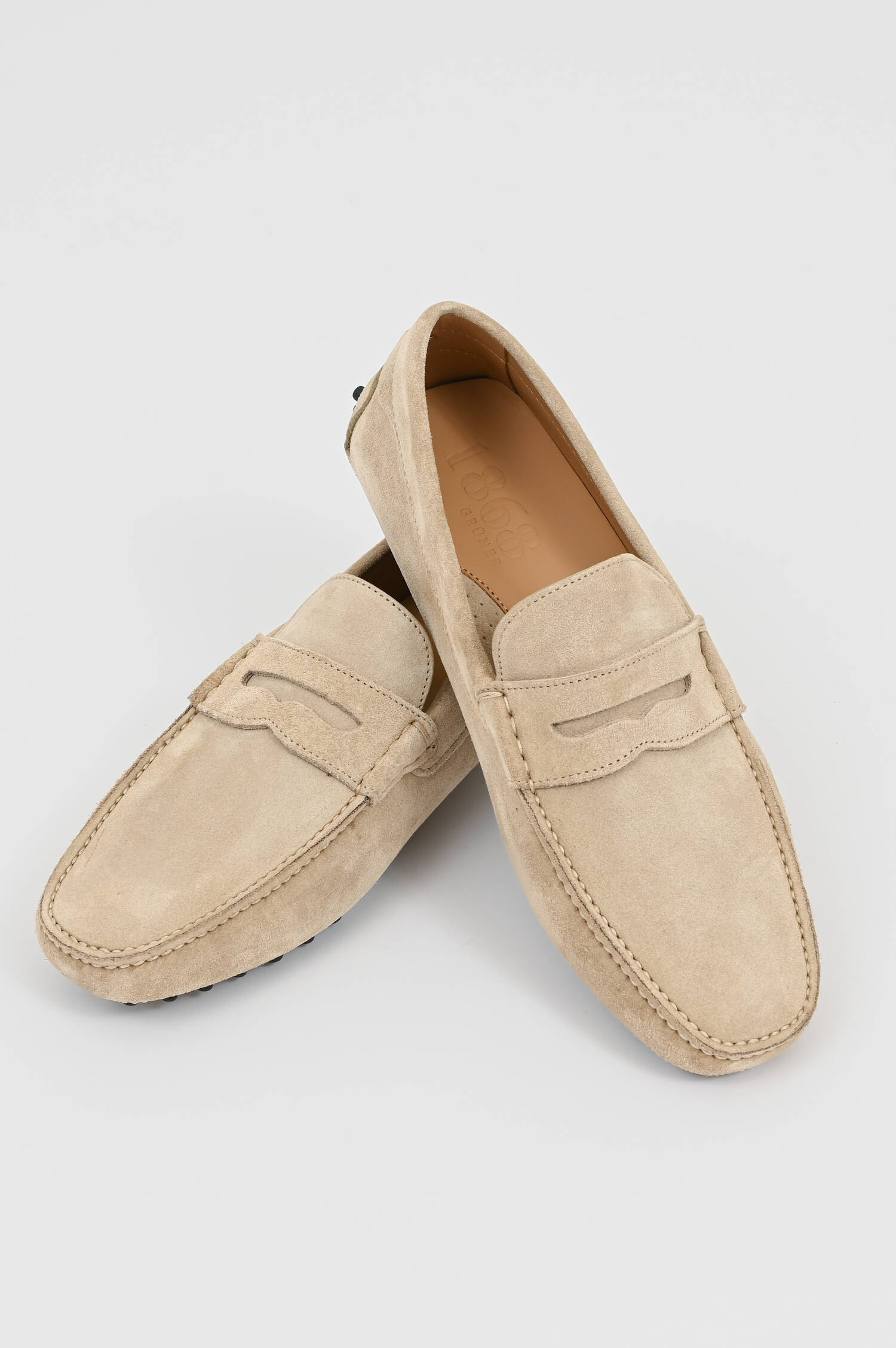 Veloursleder Mokkassins in Beige