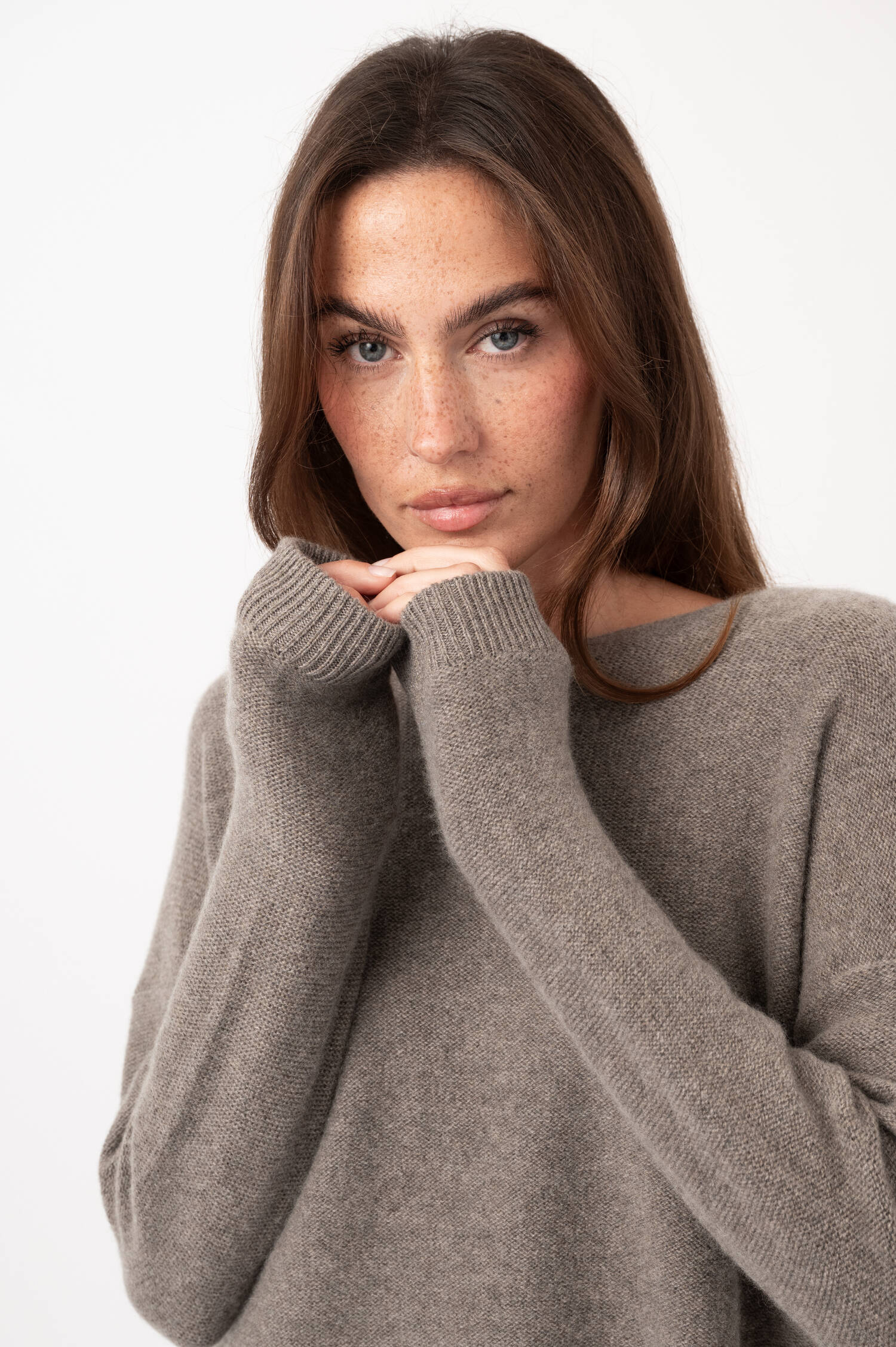 Cashmere-Pullover in Grau