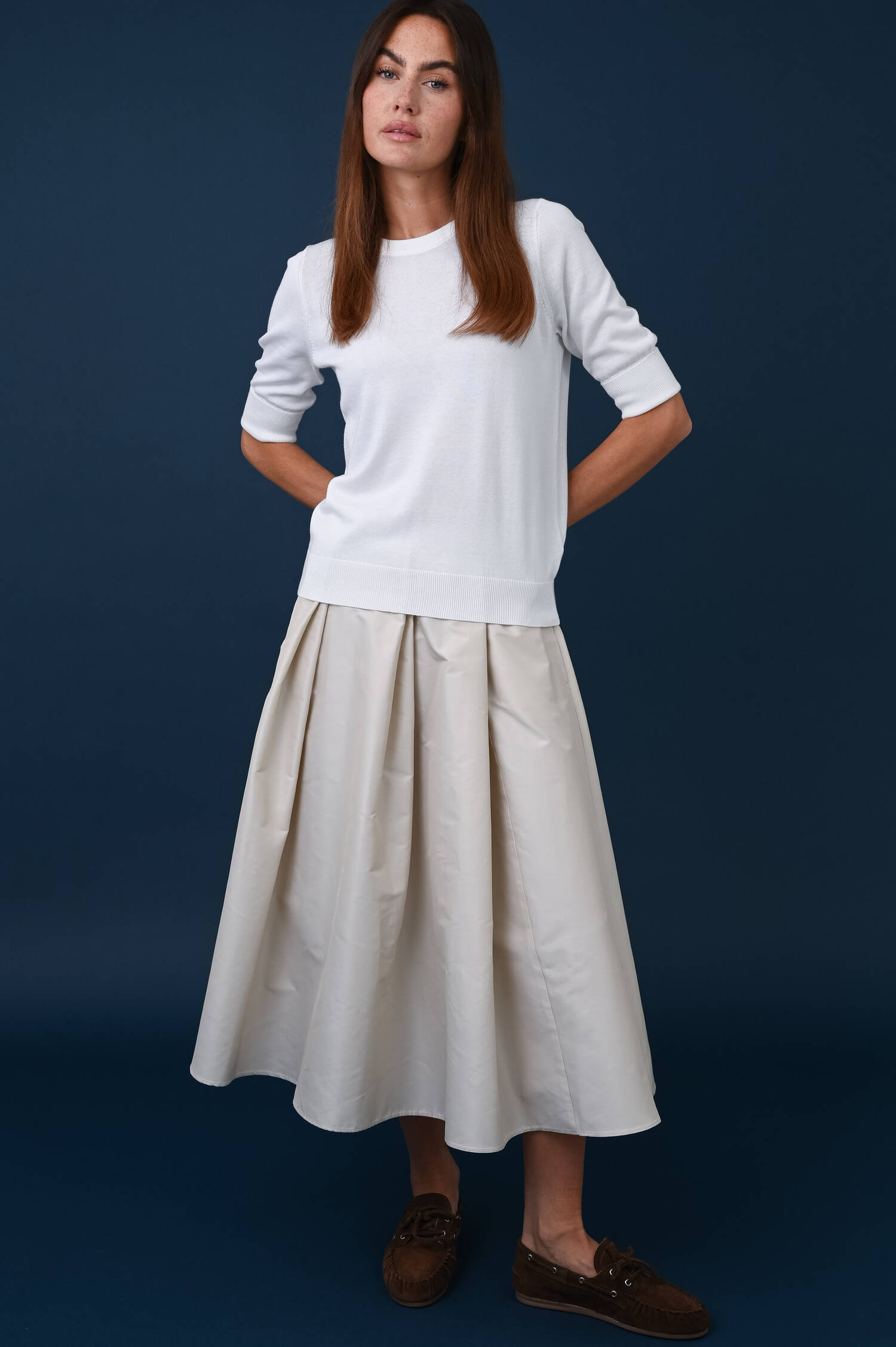 Leichtes Strickshirt in Weiß