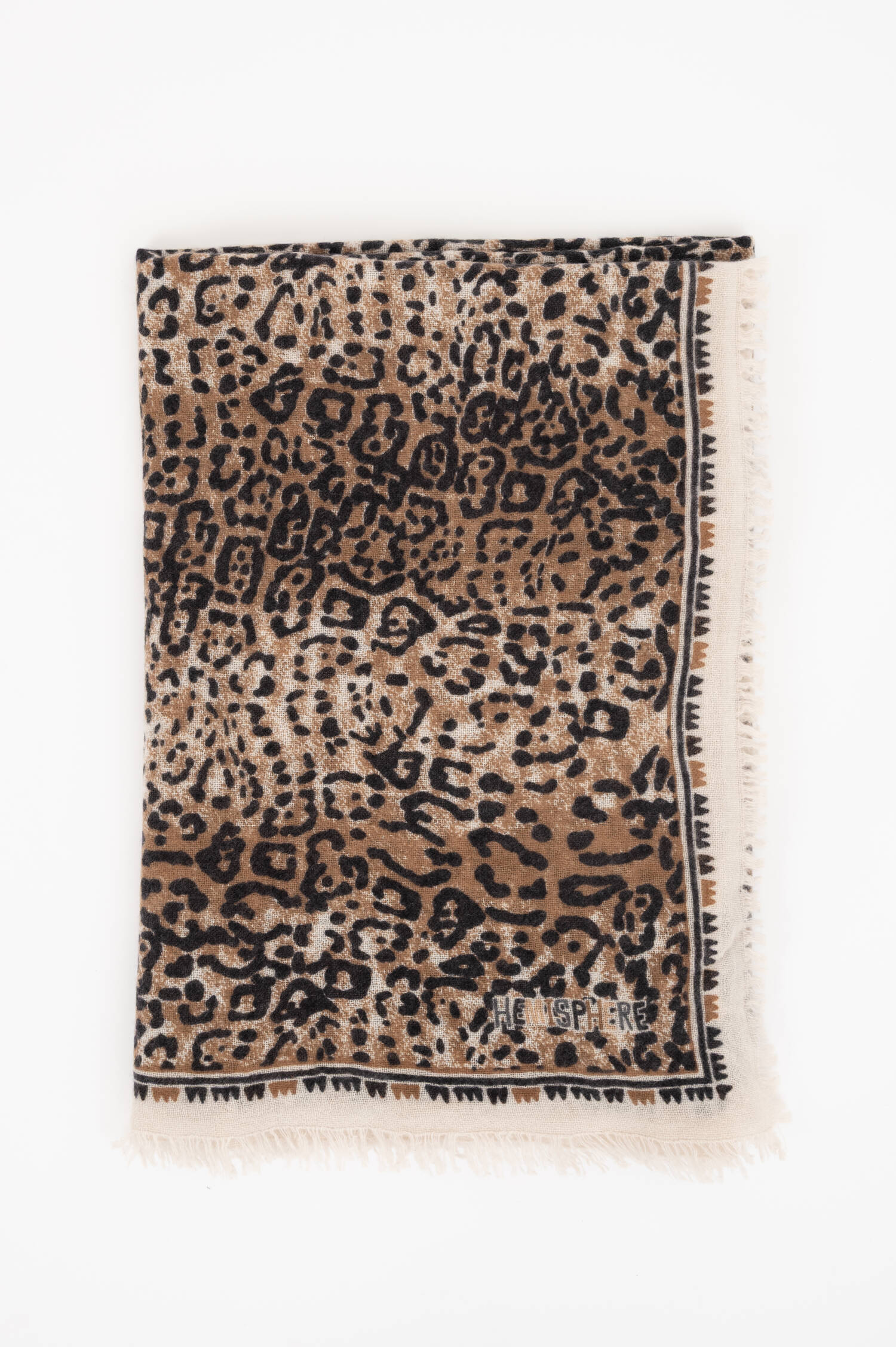 Cashmere-Schal mit Leoparden Print in Beige Cashmere-Schal mit Leoparden Print in Beige