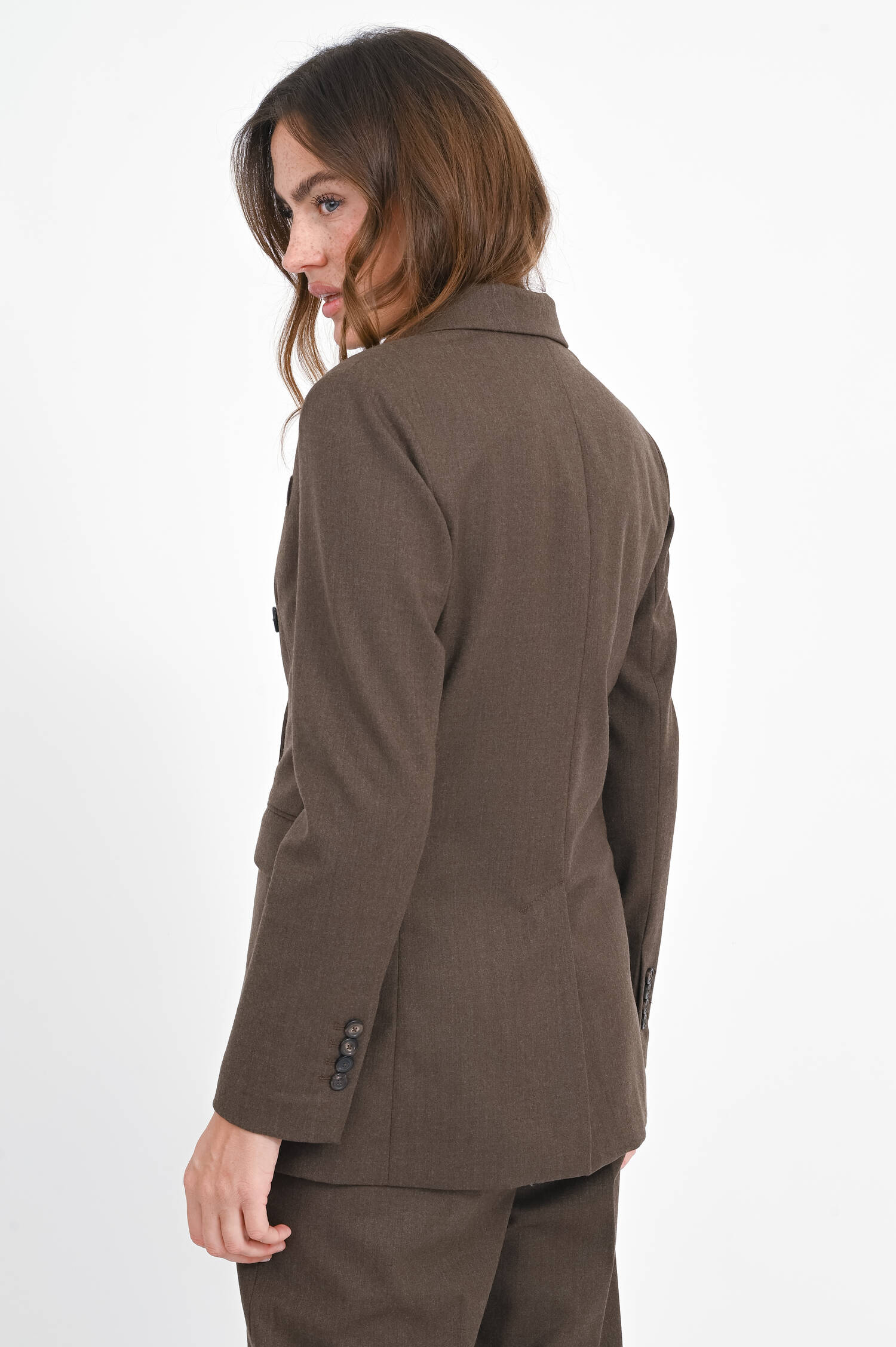 Doppelreihiger Blazer in Kaffee meliert