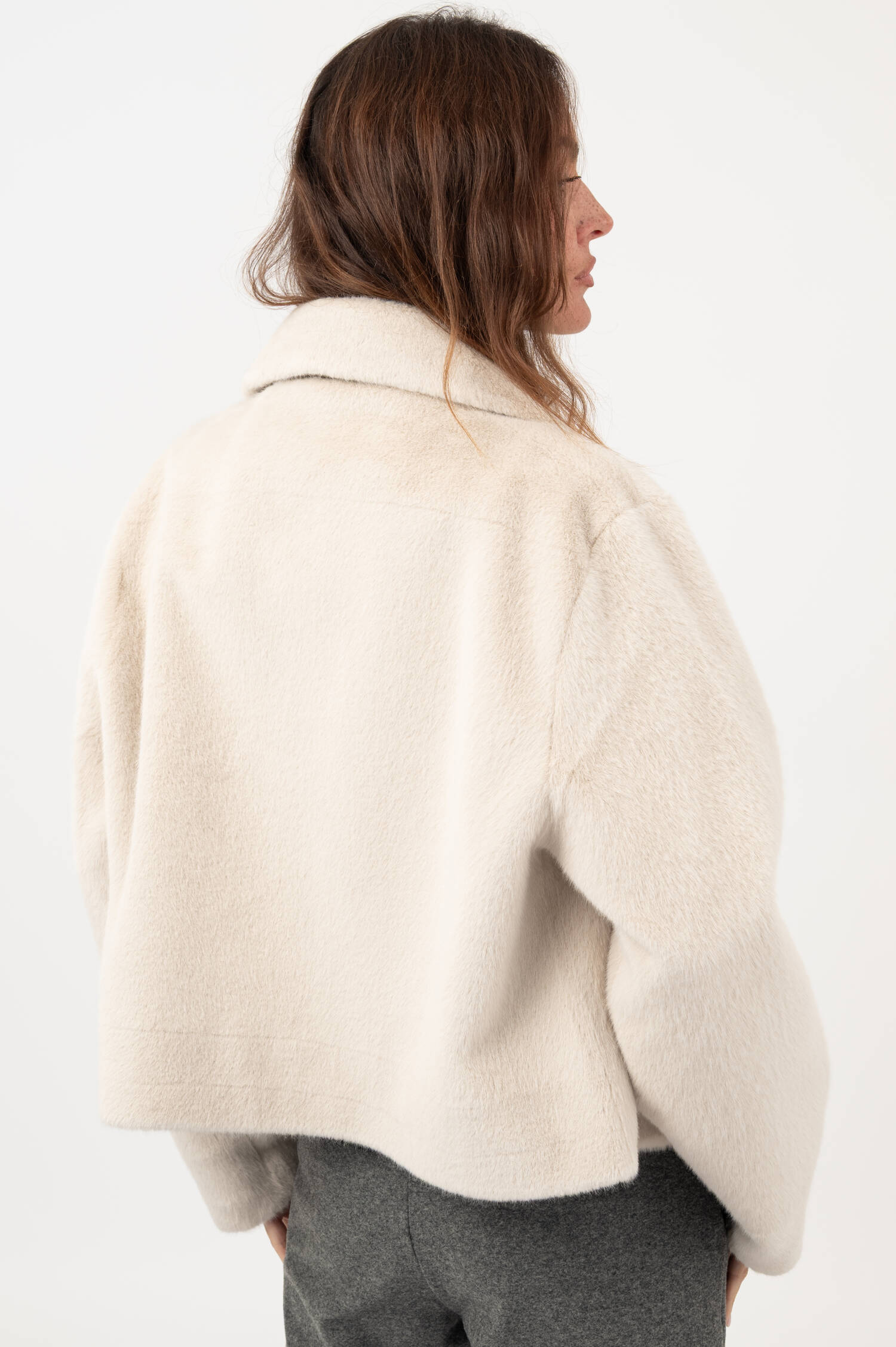Fake-Fur-Jacke JULIA in Beige
