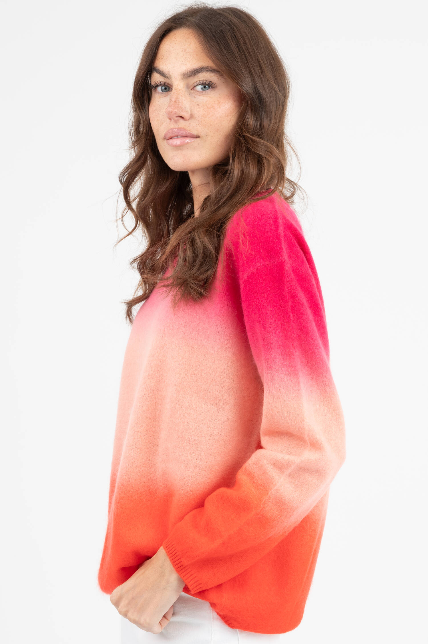 Woll-Cashmere Pullover in Pink/Rosa/Rot Woll-Cashmere Pullover in Pink/Rosa/Rot