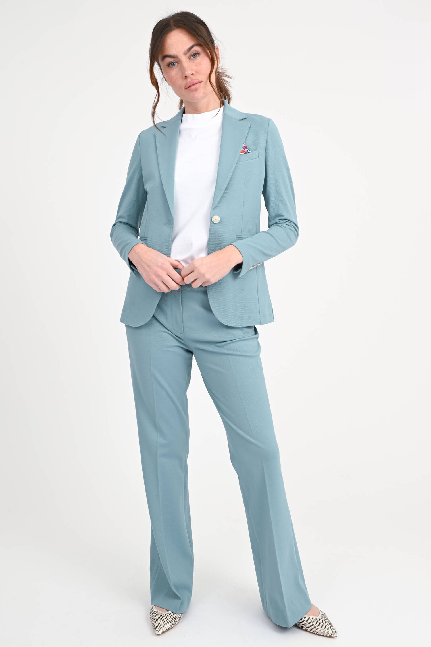  Taillierter Blazer mit Struktur in Ocean Blue
