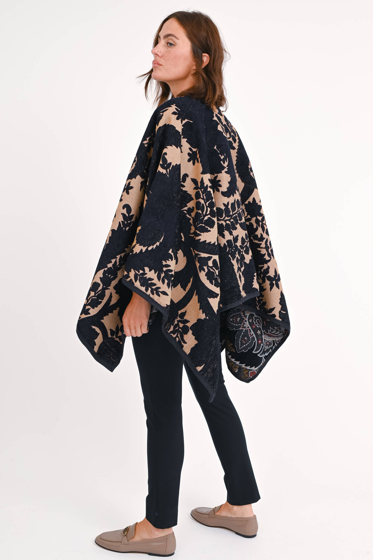 Wende-Cape/Poncho in Multicolor gemustert