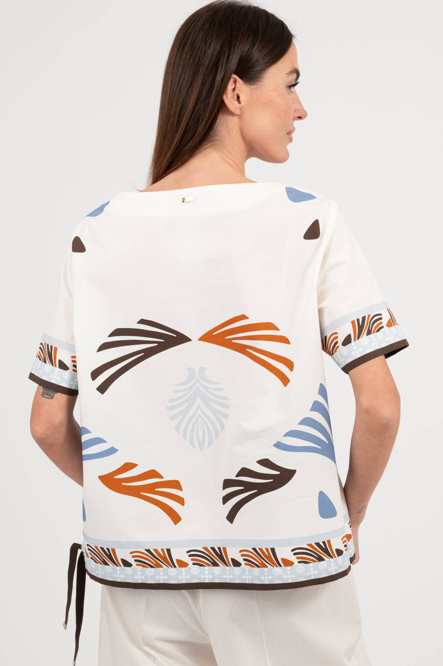 Blusenshirt mit Print in Weiß