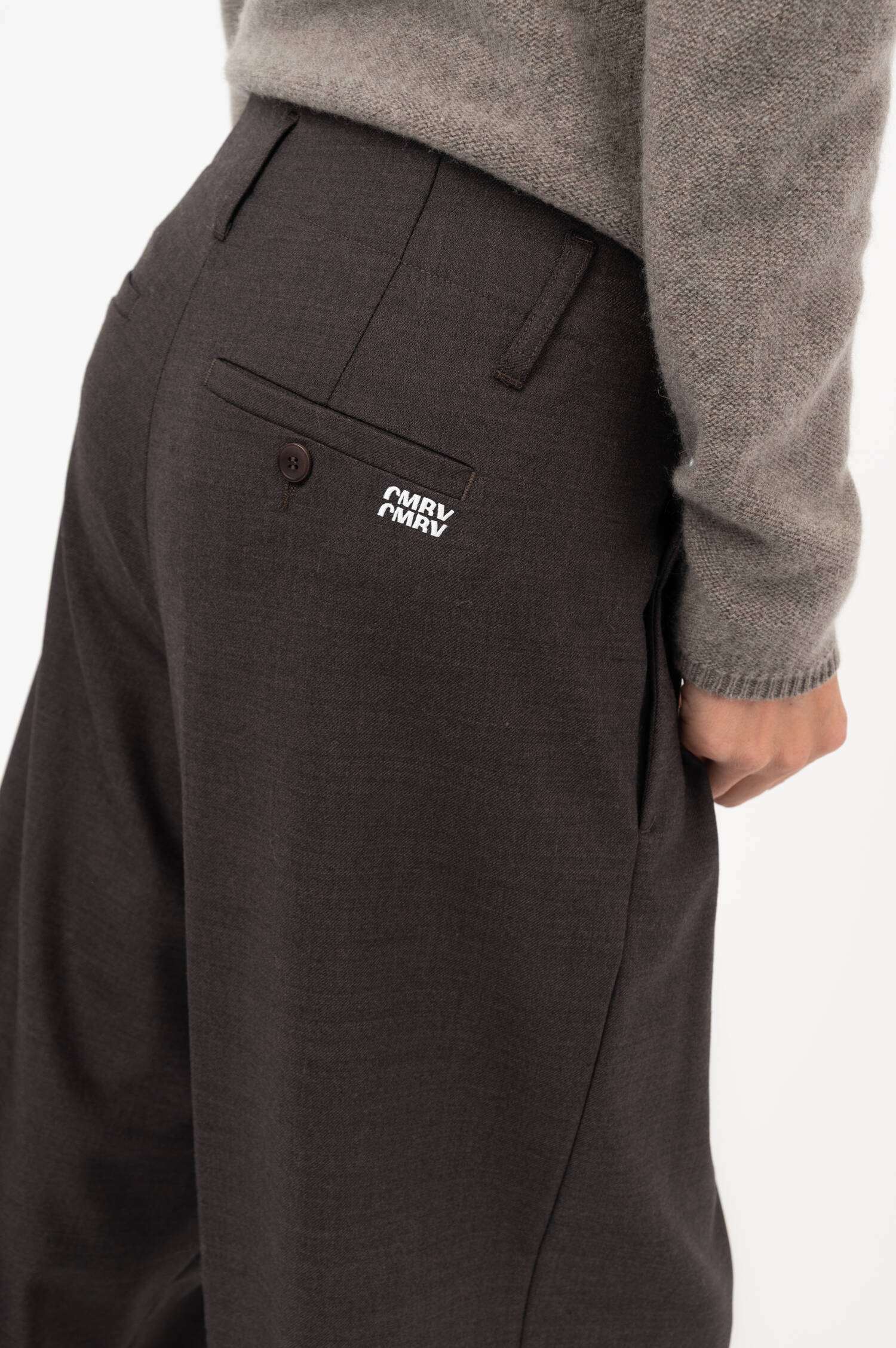 Woll-Mix-Bundfaltenhose ADDISON in Braun