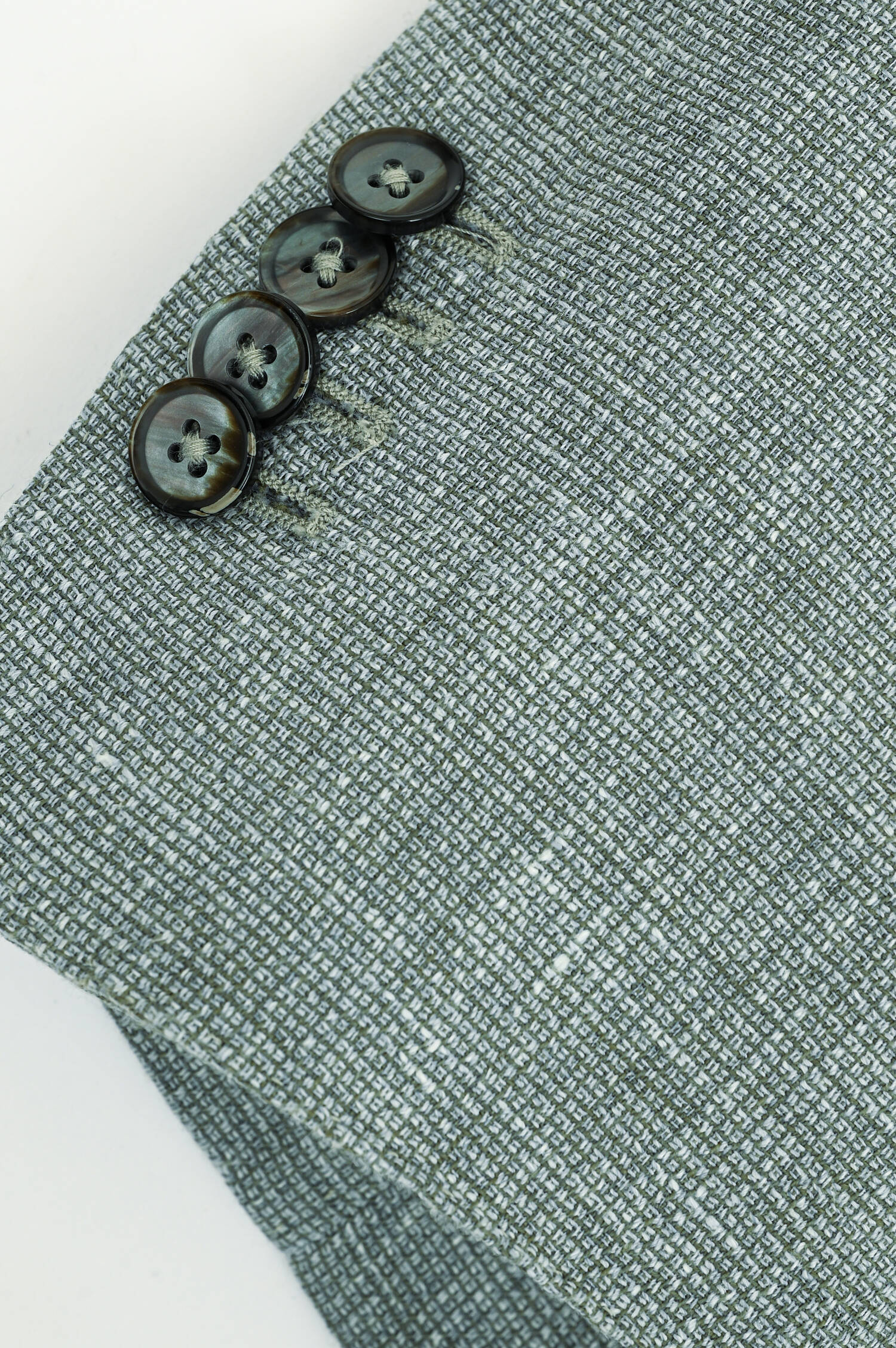 Sakko aus Woll-Leinen-Mix in Salbei meliert