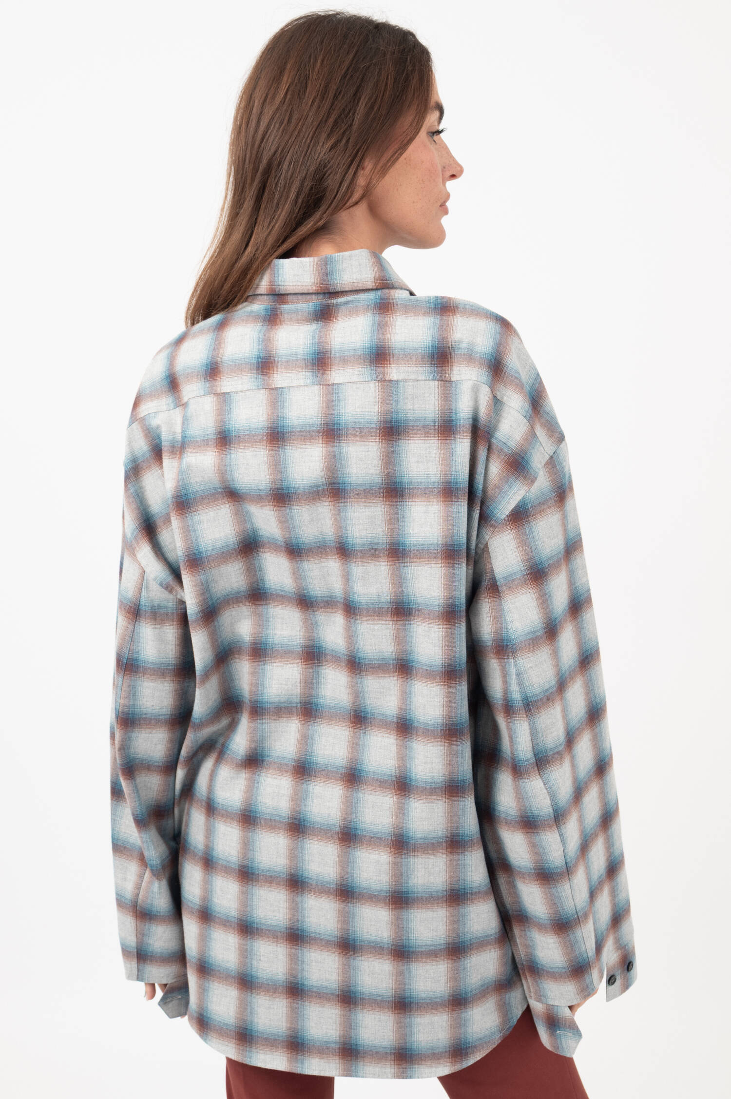Flanellbluse in Blau/Braun Flanellbluse in Blau/Braun