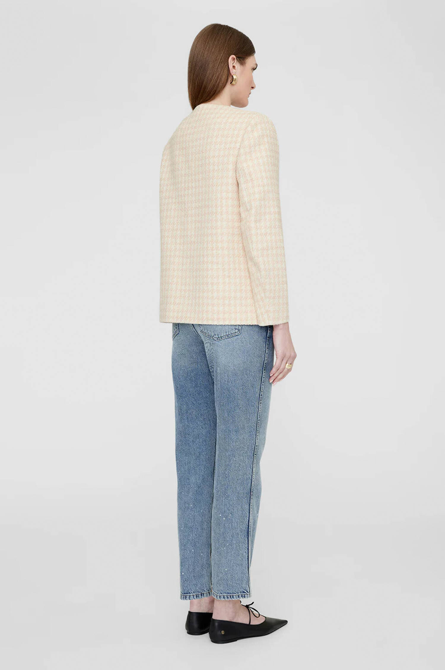 Tweed JANET JACKE in Creme/Pfirsich-Pastell