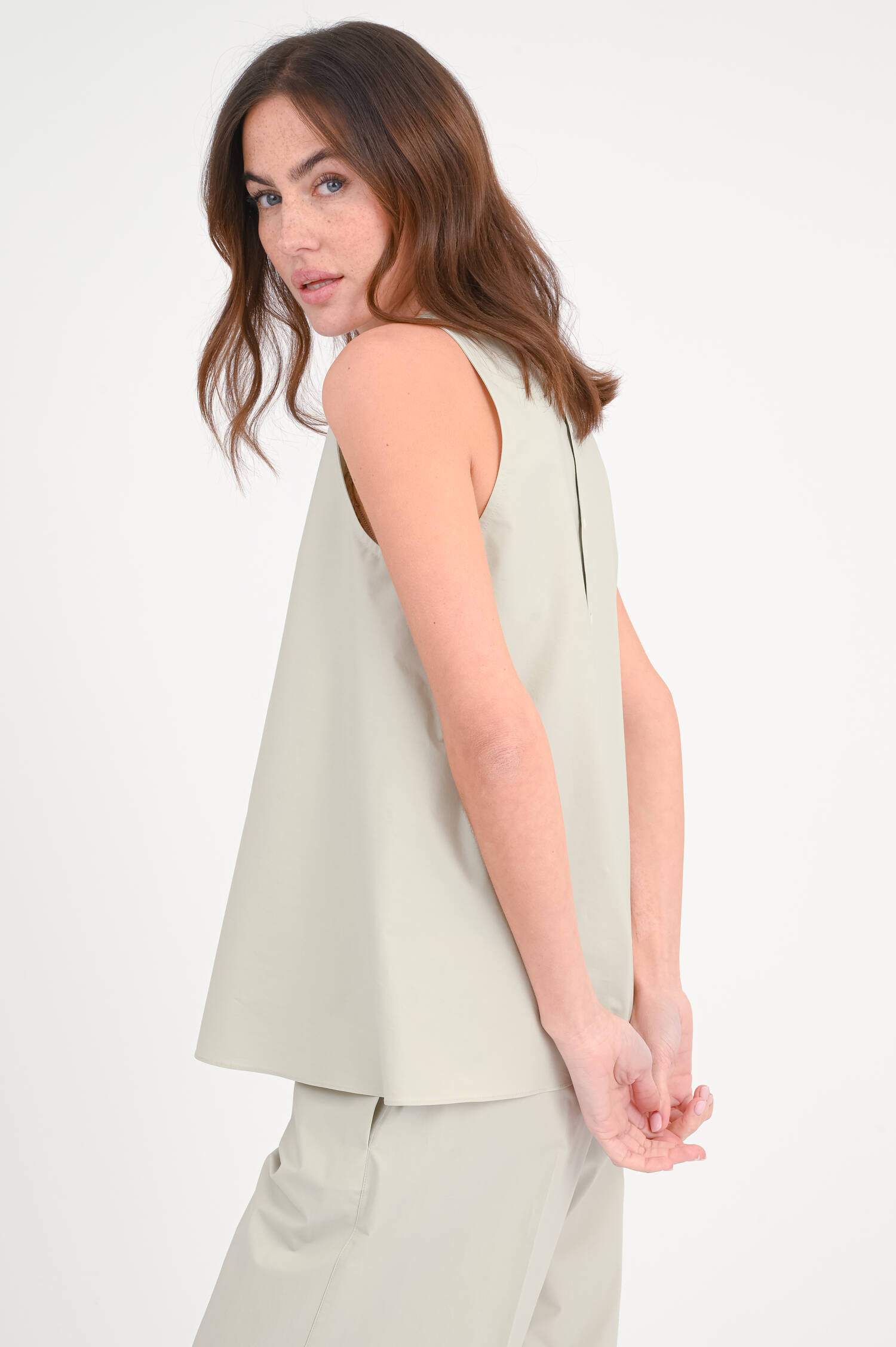 Top BRISTOL mit Knopfleiste in Sand