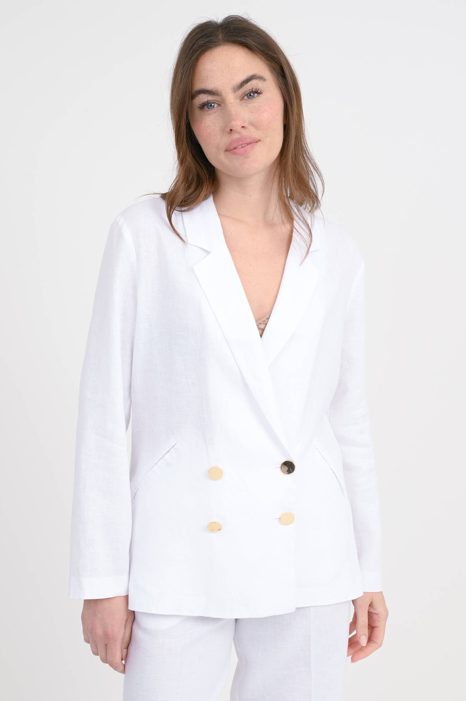 Leinenblazer VIKTONIA in Weiß