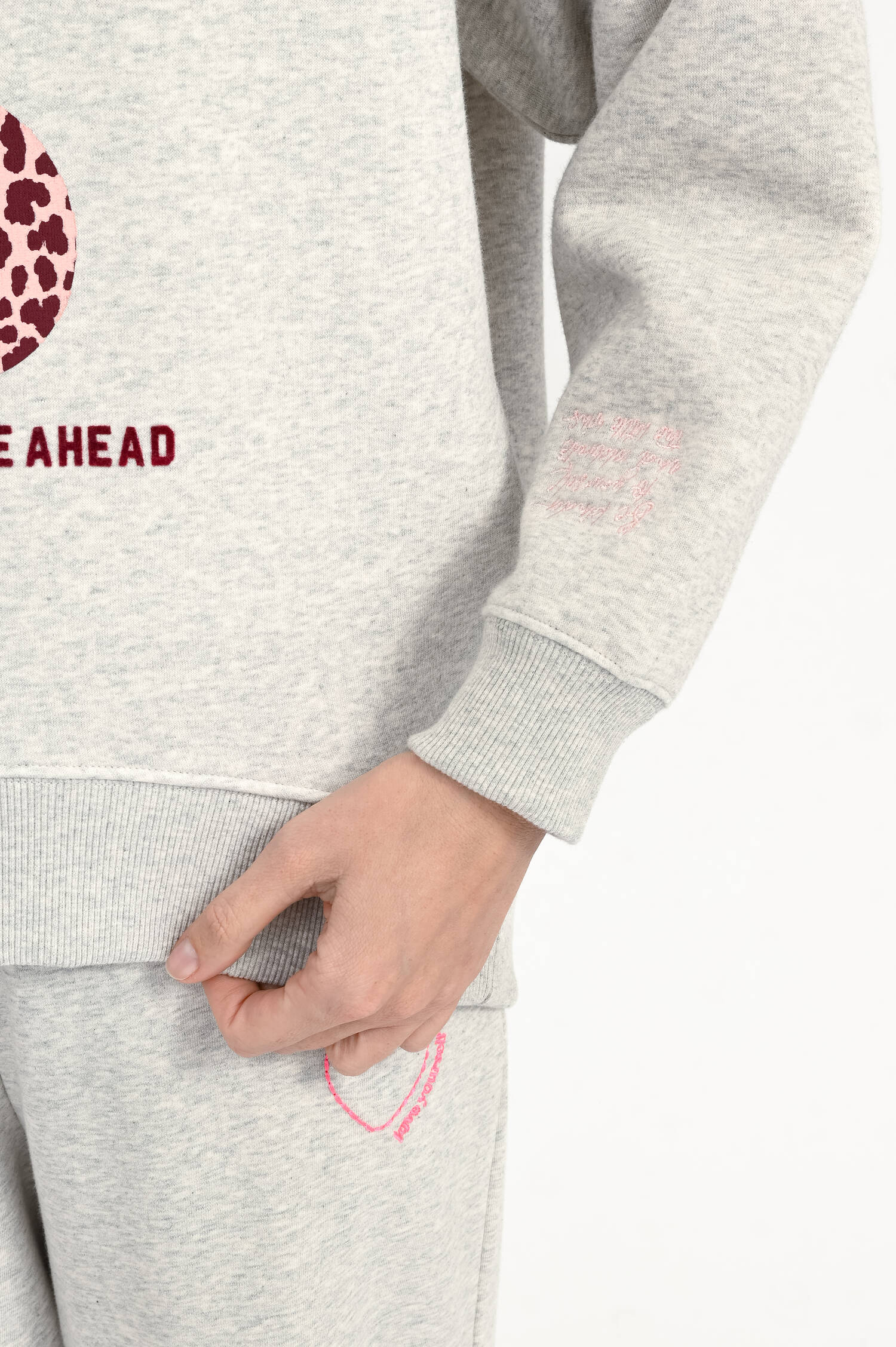 Hoodie LUCKY in Grau meliert