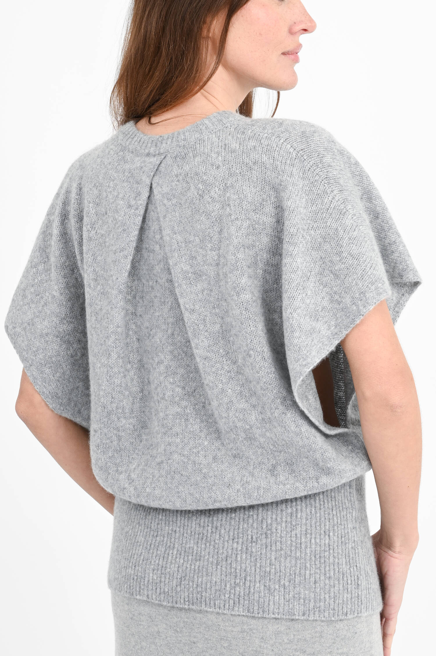 Cashmere-Seiden-Pullunder in Grau