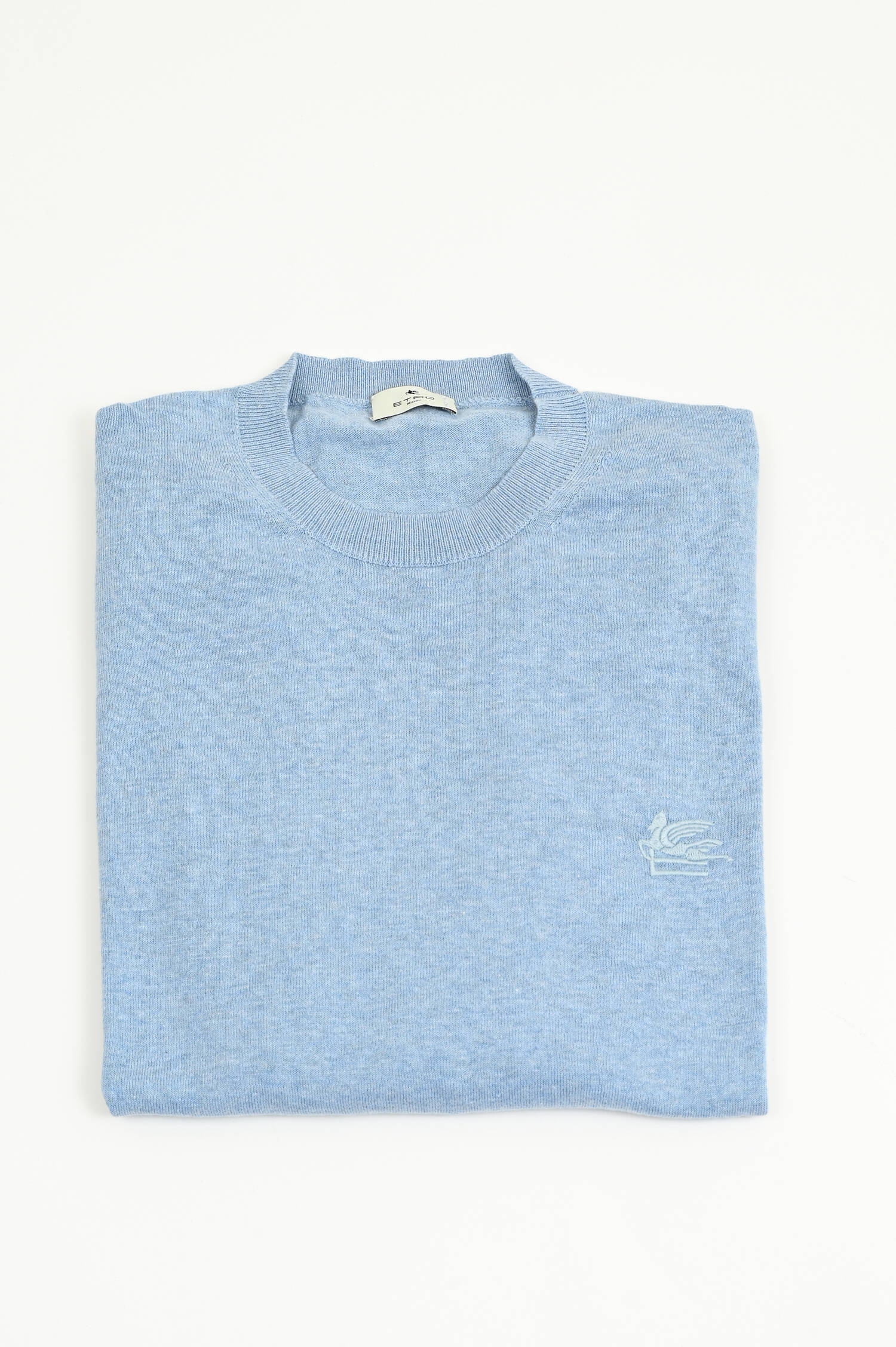 Strickpullover aus Baumwolle in Hellblau