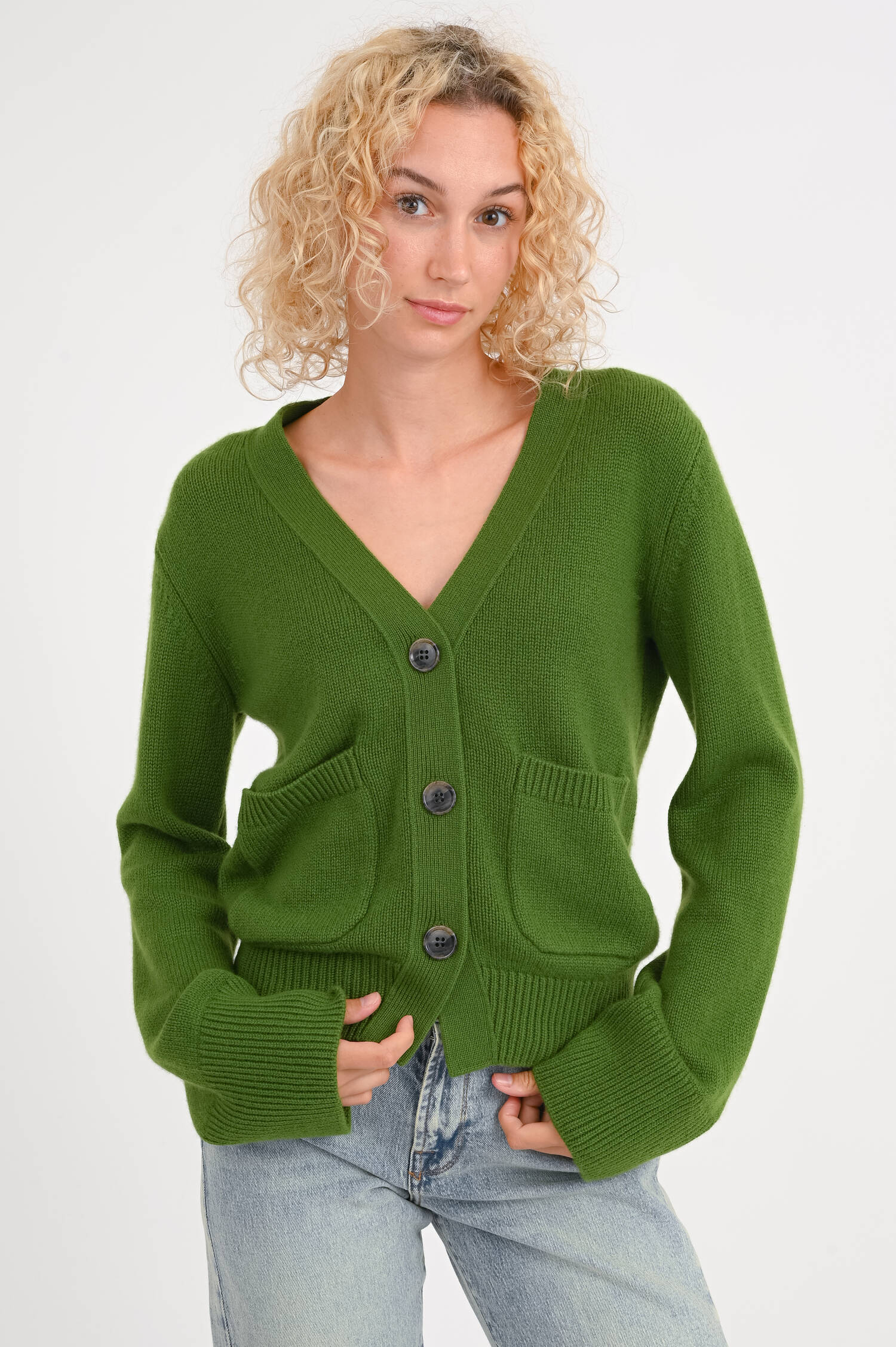 Cashmere Cardigan DANNI in Matcha
