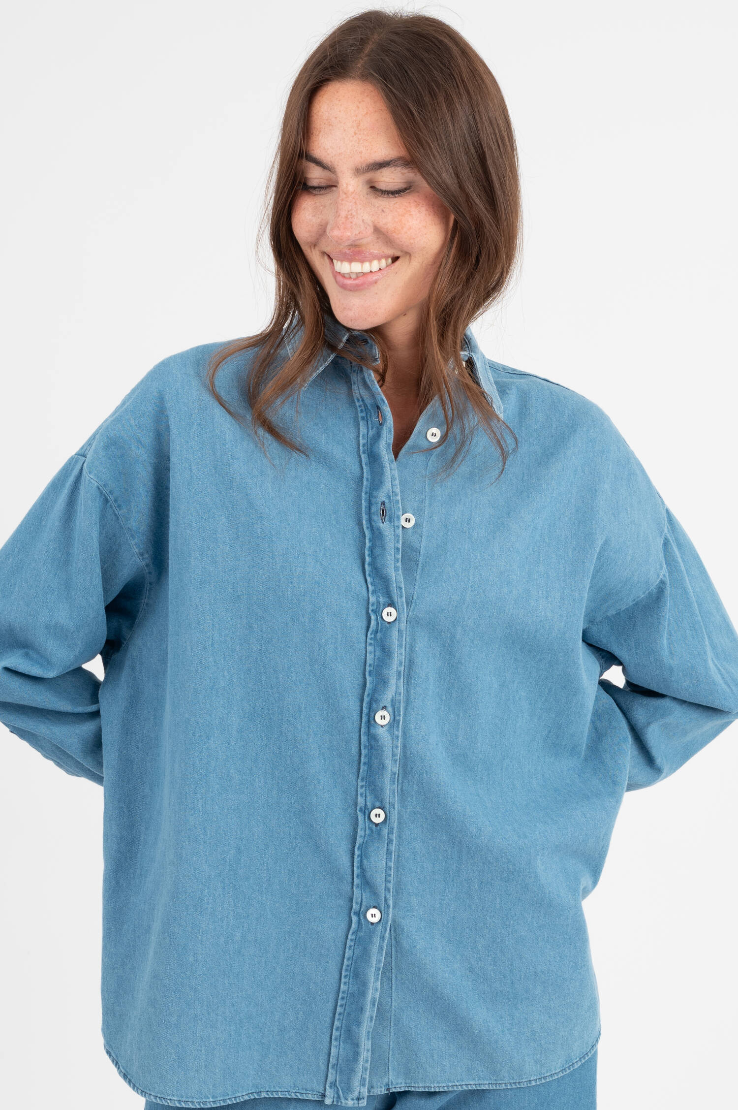 Denimbluse in Mittelblau Denimbluse in Mittelblau