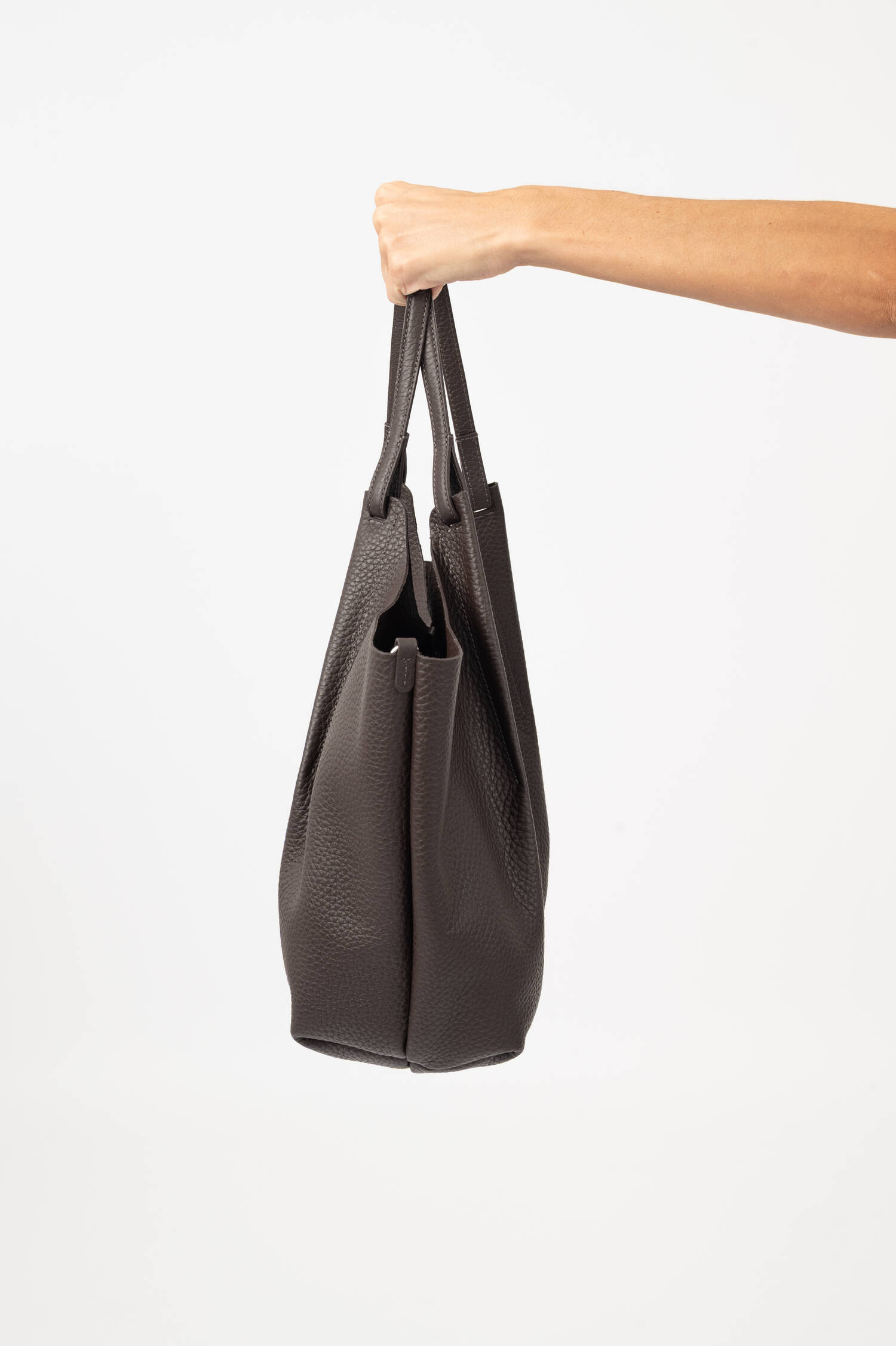 Leder-Shopper mit Pochette DUA in Braun Leder-Shopper mit Pochette DUA in Braun