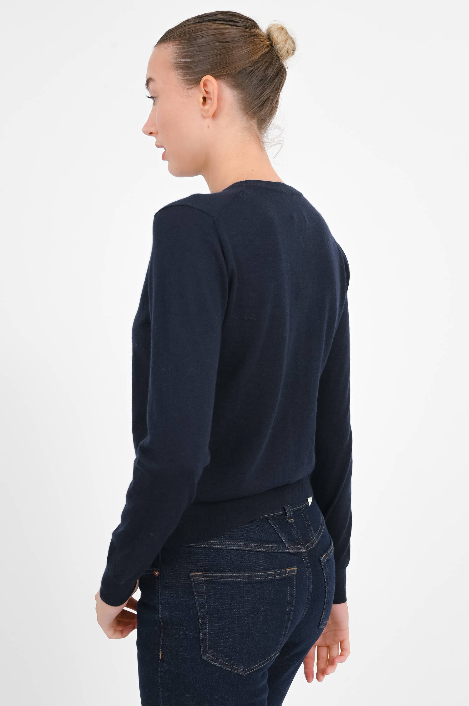 Feinstrick Cashmere Pullover in Navy Feinstrick Cashmere Pullover in Navy