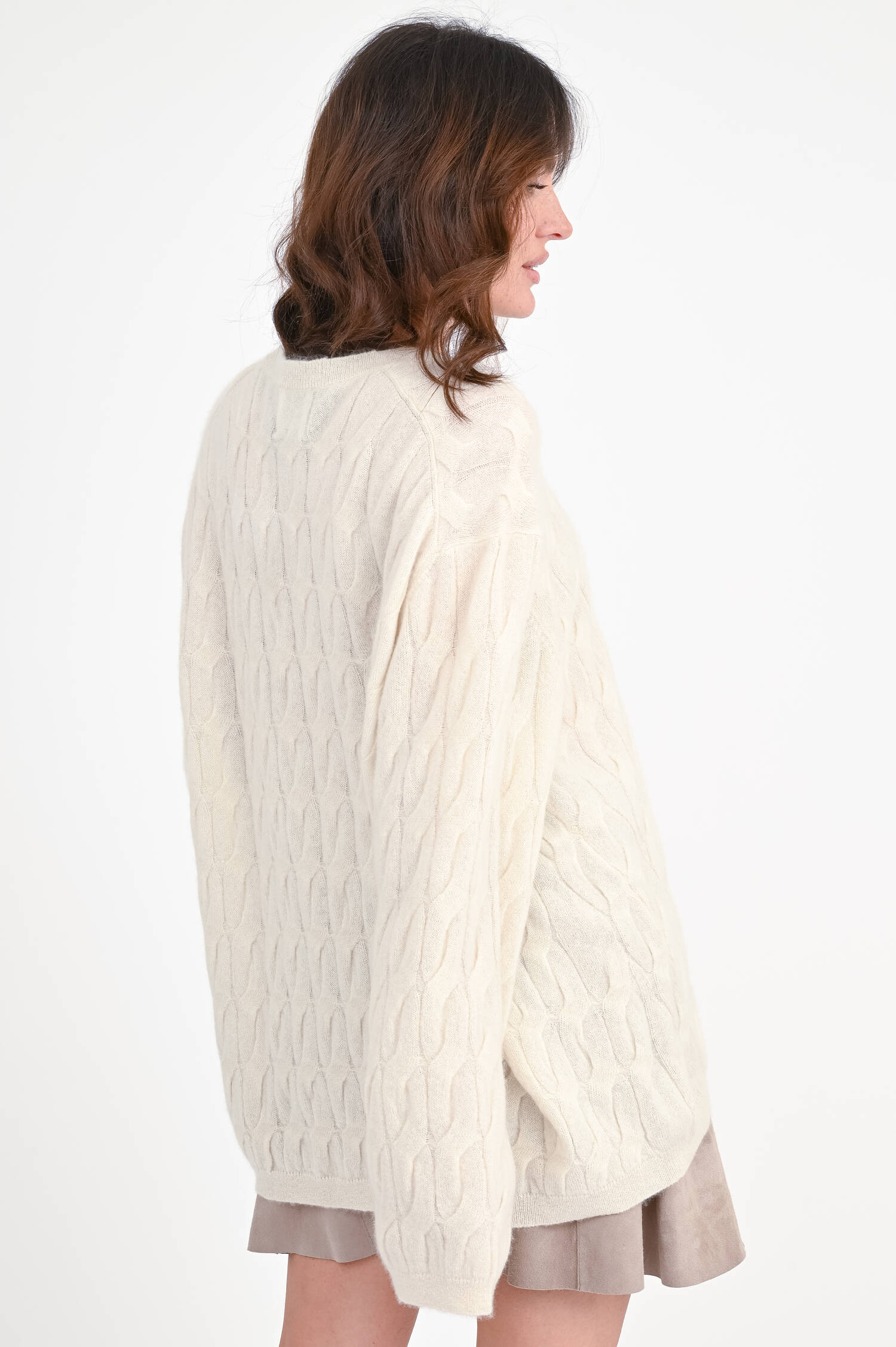 Pullover aus reinem Cashmere in Creme