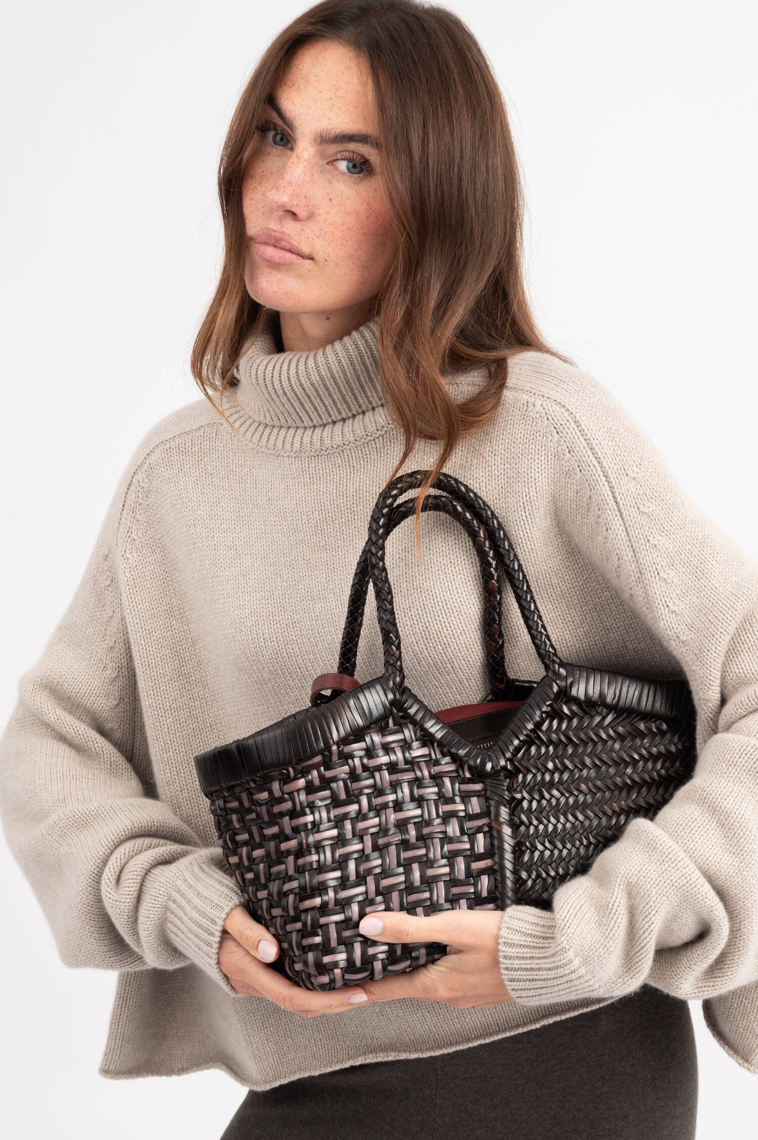Leder Flecht Bag MONET in Braun Leder Flecht Bag MONET in Braun