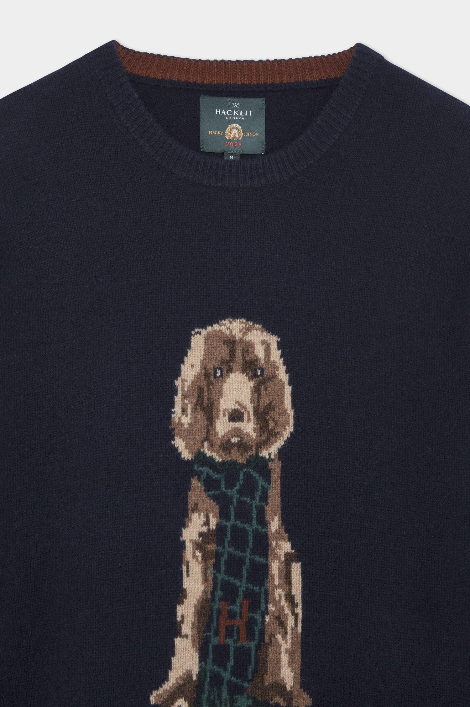 Rundhals-Pullover mit Dackelstrick in Navy Rundhals-Pullover mit Dackelstrick in Navy