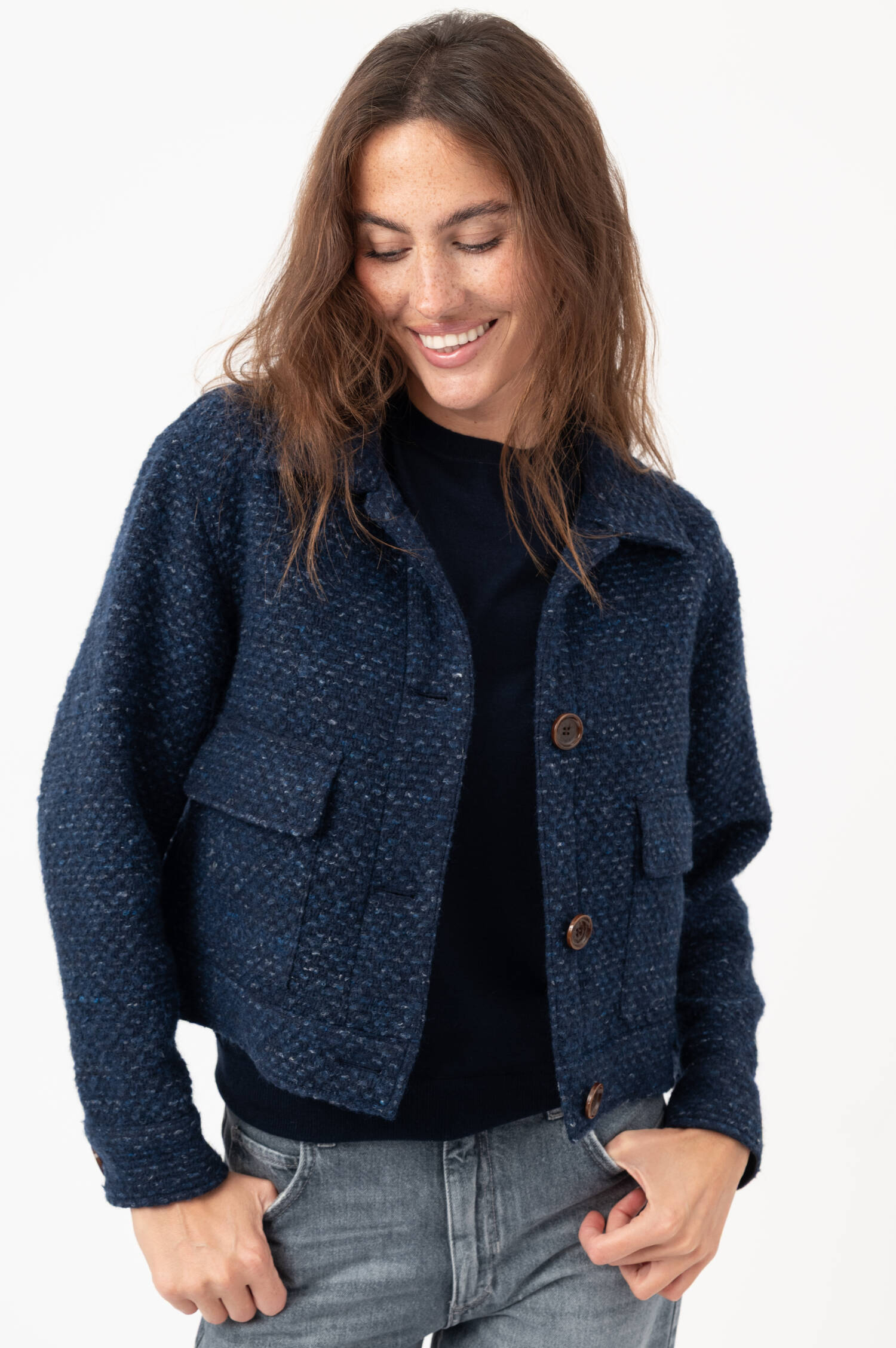 Jacke JASMINA in Navy meliert