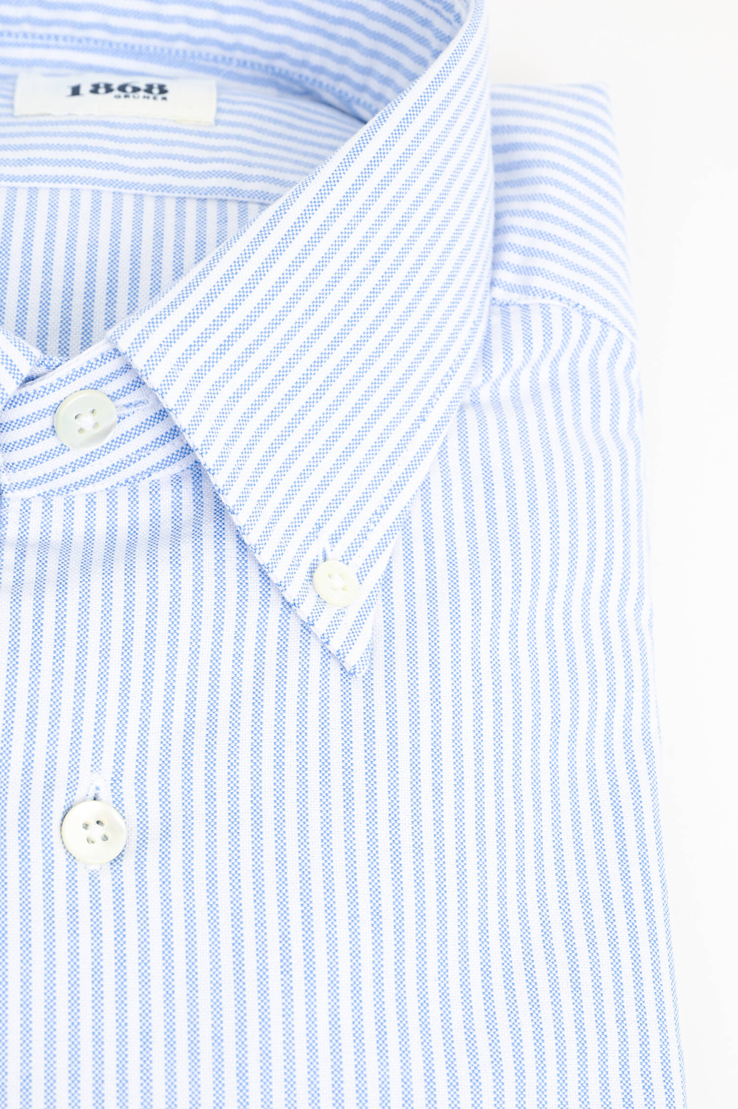 Gestreiftes Oxford Hemd in Weiß/Hellblau