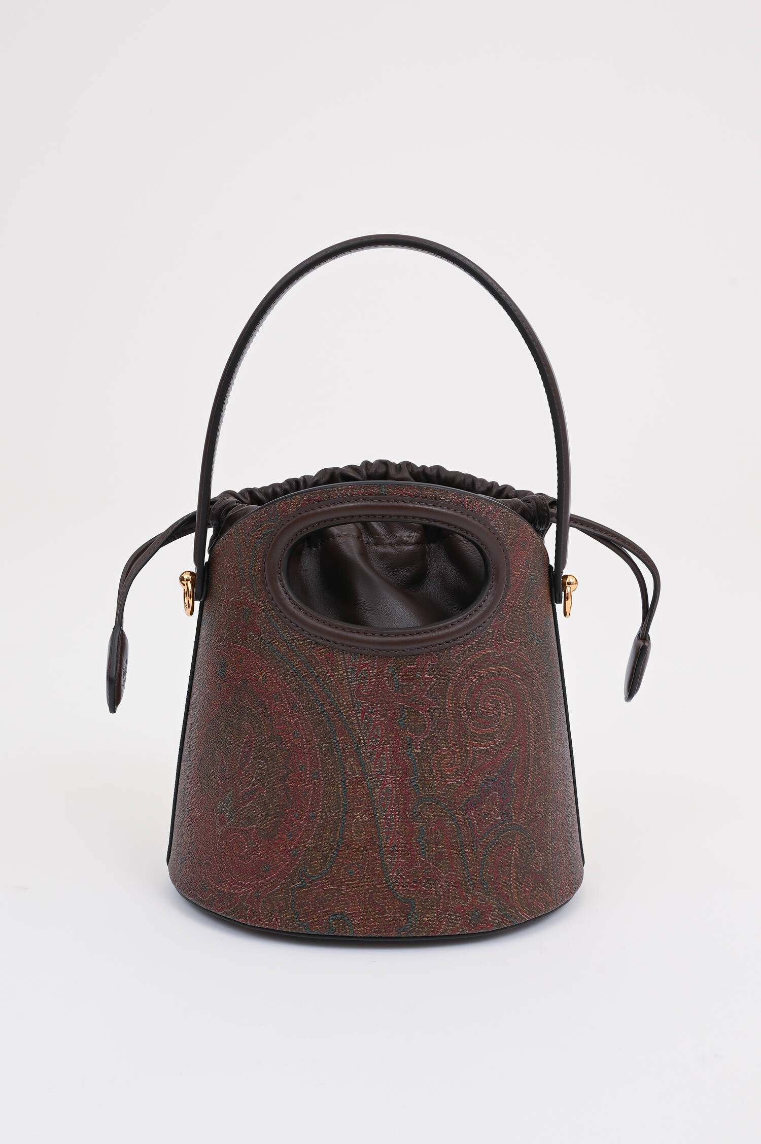 Bucket Bag mit Paisley Print in Braun