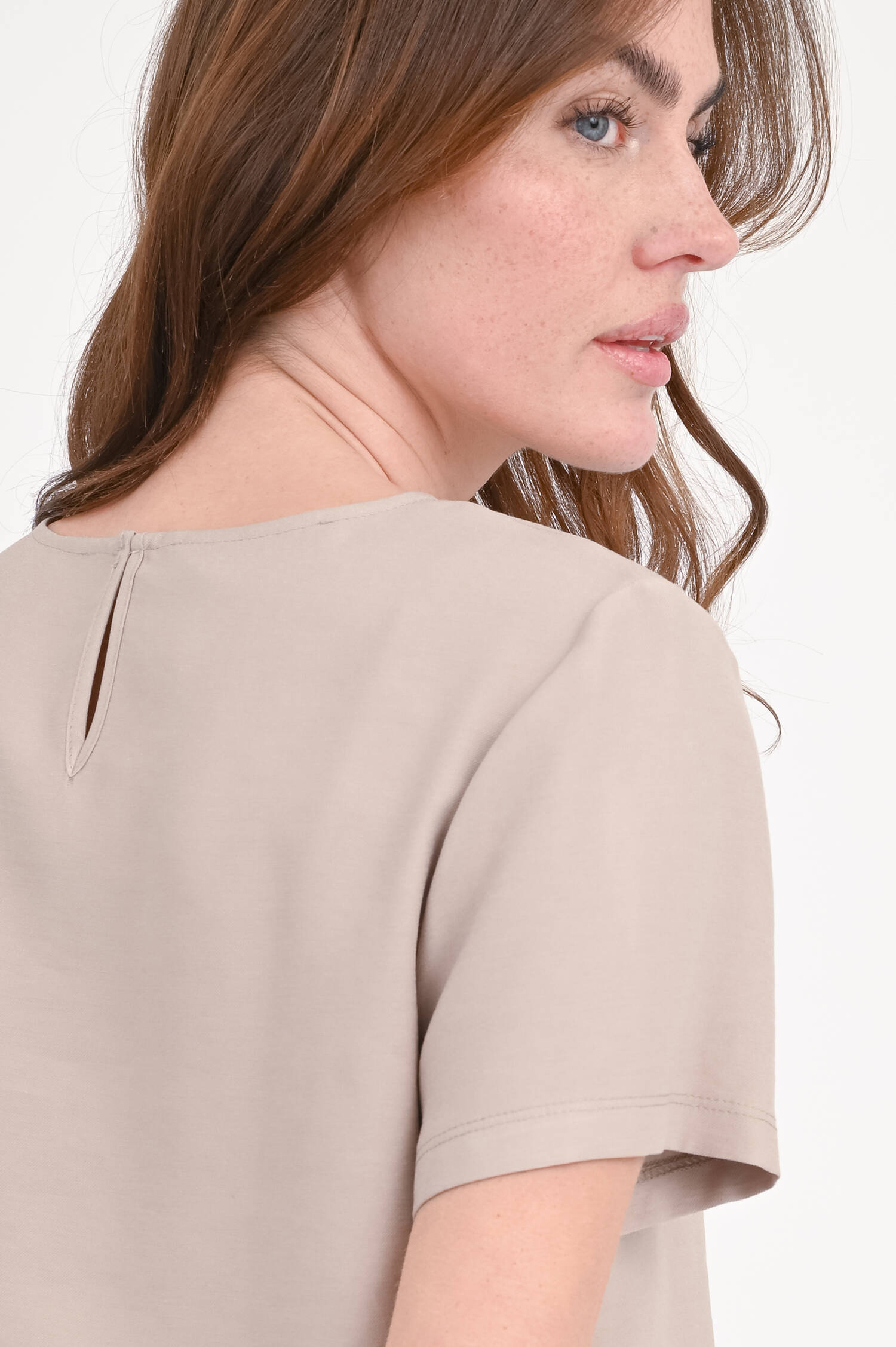 Shirt aus Viskose-Mix in Taupe Shirt aus Viskose-Mix in Taupe