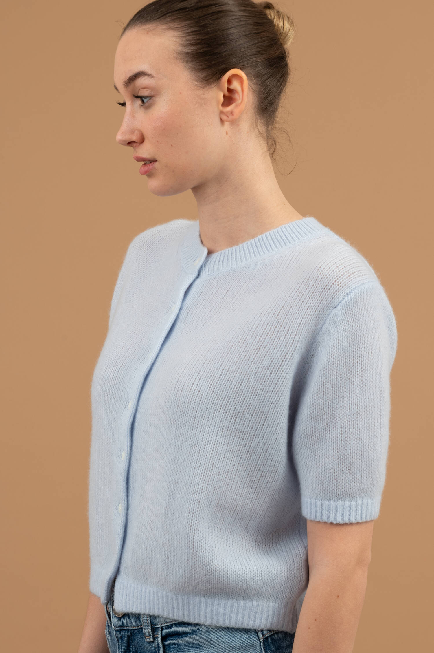 Cashmere Strickweste in Fresh Blue