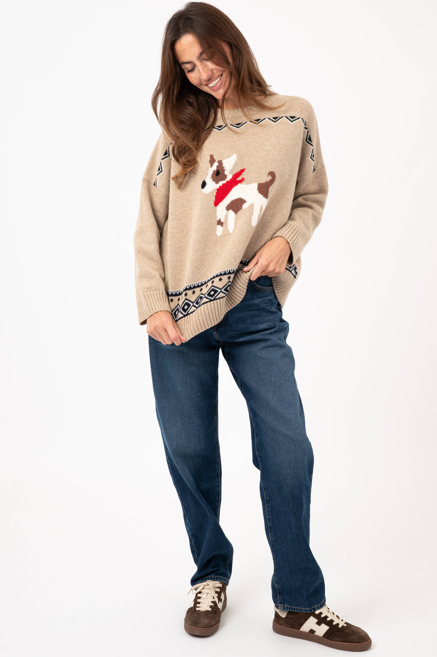 Woll-Pullover PAVIDI in Beige Woll-Pullover PAVIDI in Beige