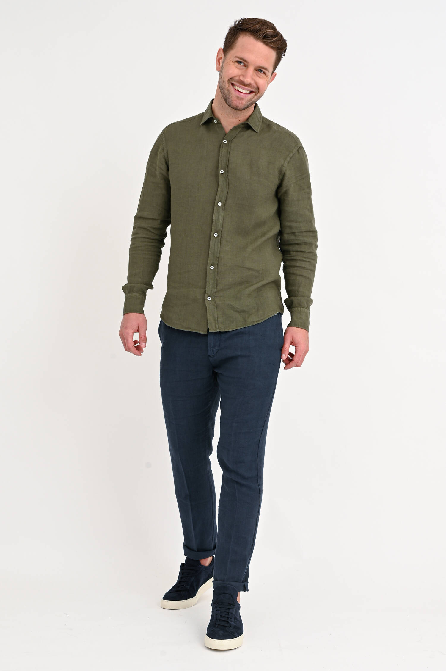 Leinenhemd in Khaki