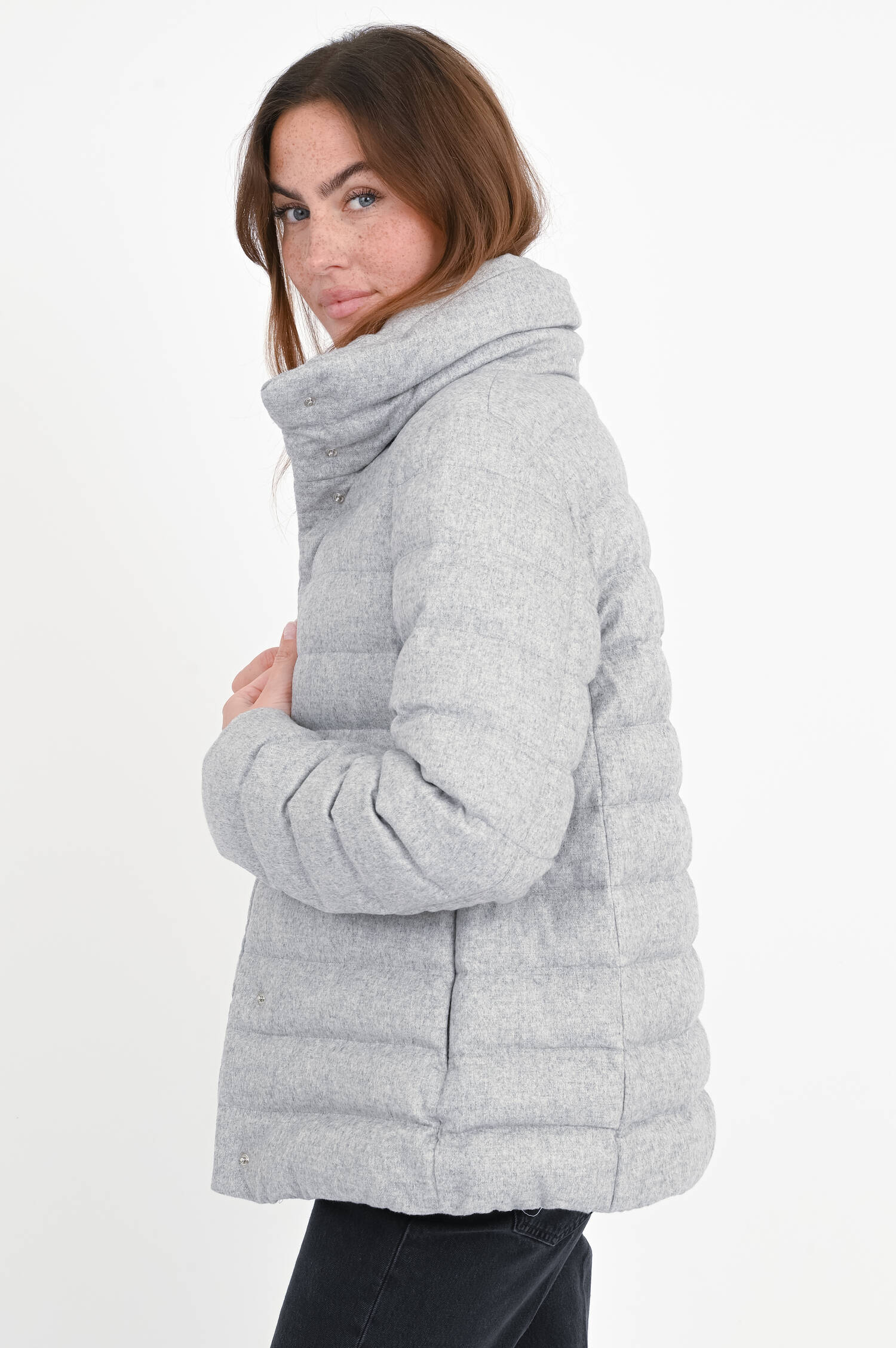 Seiden-Cashmere-Jacke in Grigio Perla