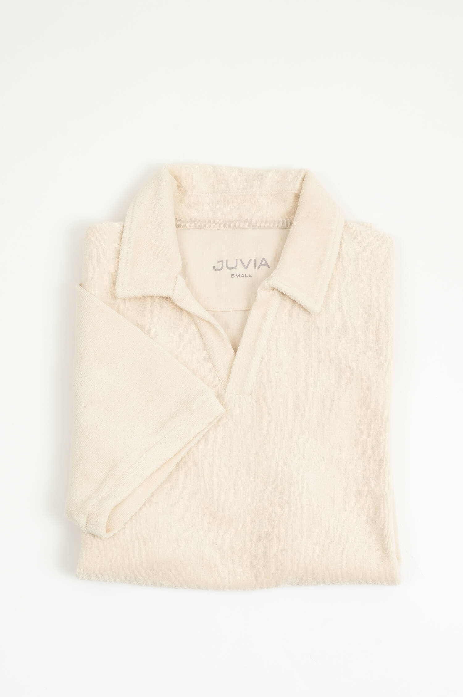  Frottee Poloshirt in Eggshell