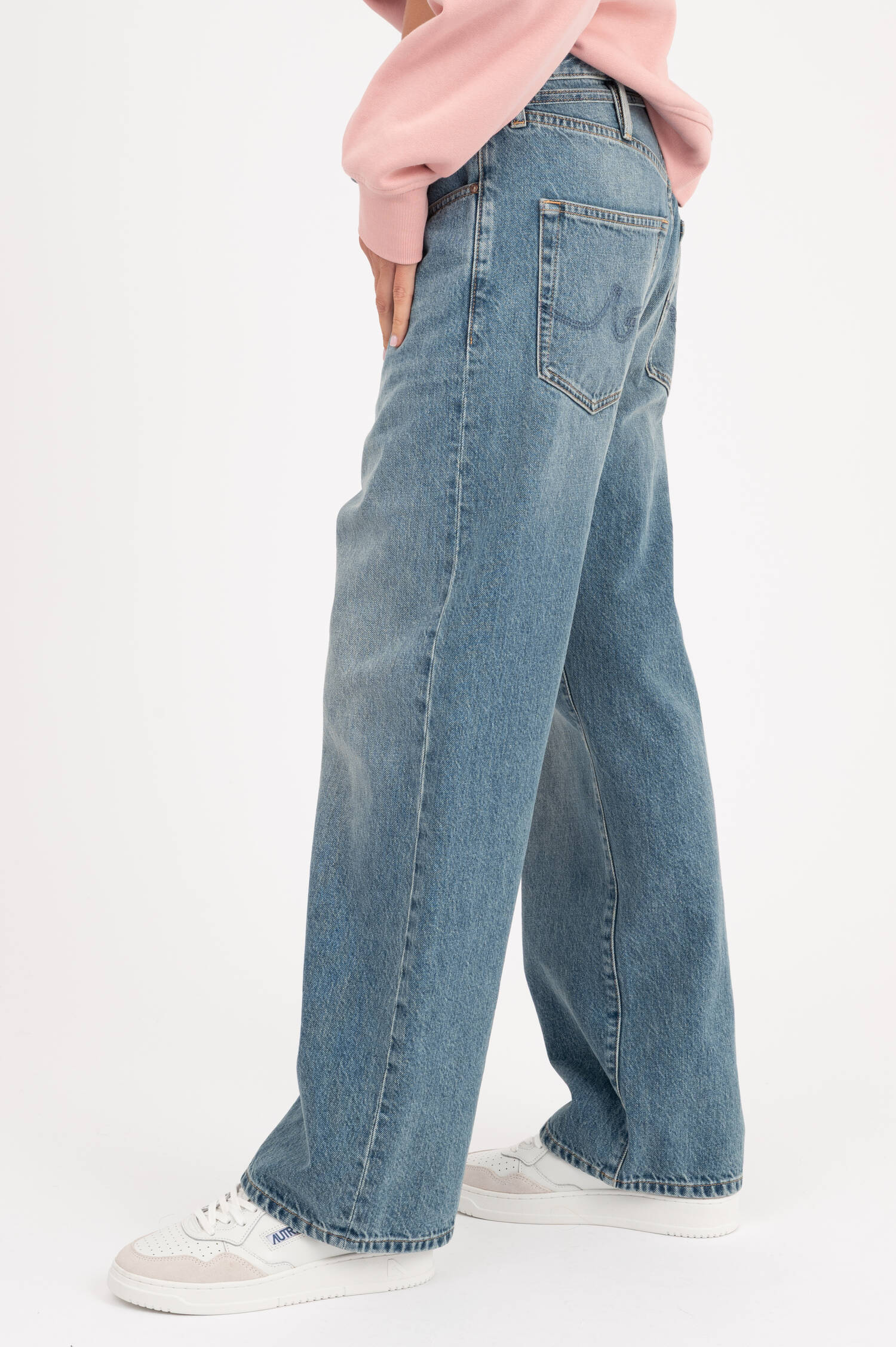 Cropped Paperbag Jeans COOLIO in Mittelblau Cropped Paperbag Jeans COOLIO in Mittelblau