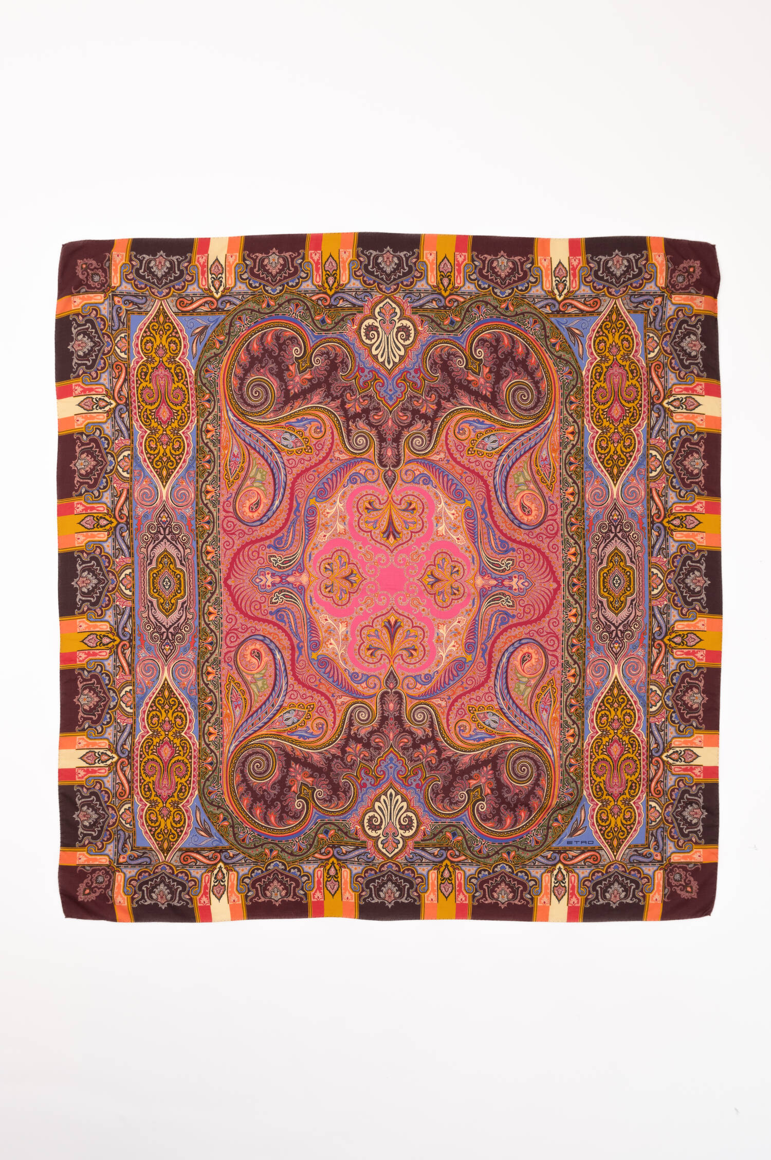 Wolle-Seide Tuch in Pink/Multicolor Wolle-Seide Tuch in Pink/Multicolor