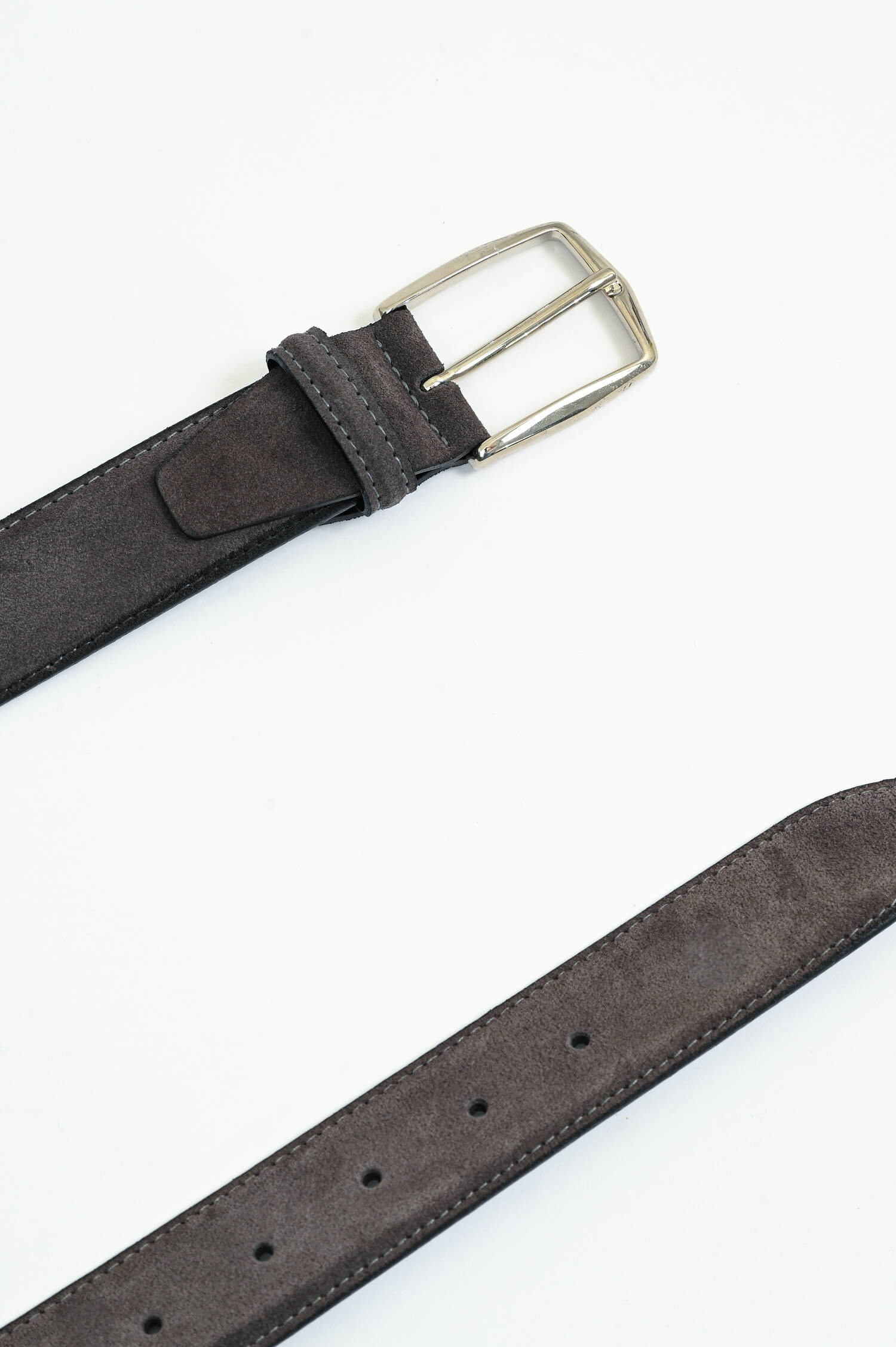 Gürtel aus Velour-Leder in Dunkelgrau 