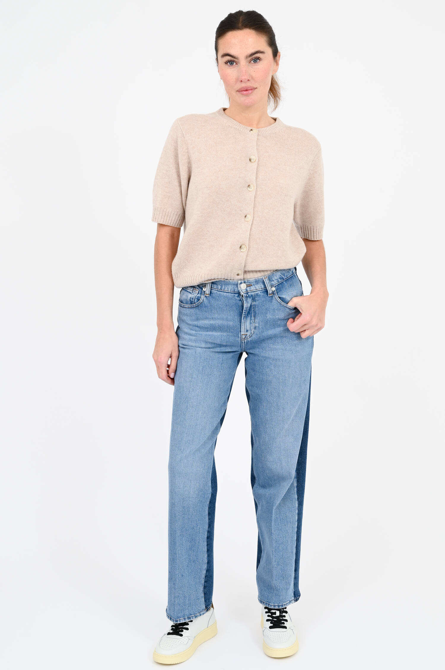 Zweifärbige-Jeans in Hellblau/Dunkelblau Zweifärbige-Jeans in Hellblau/Dunkelblau