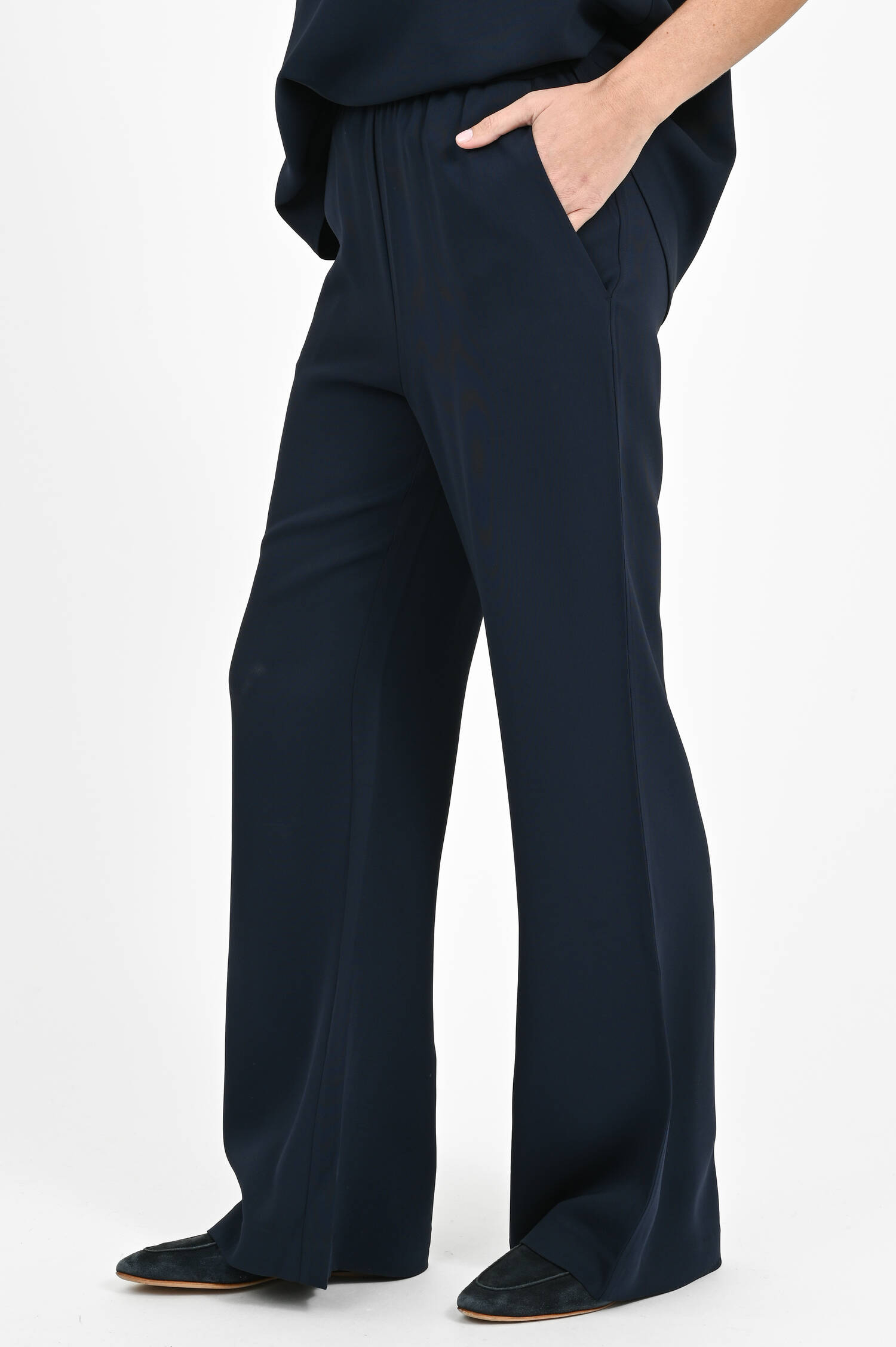 Wide-Leg-Hose aus Viskose in Midnight Wide-Leg-Hose aus Viskose in Midnight